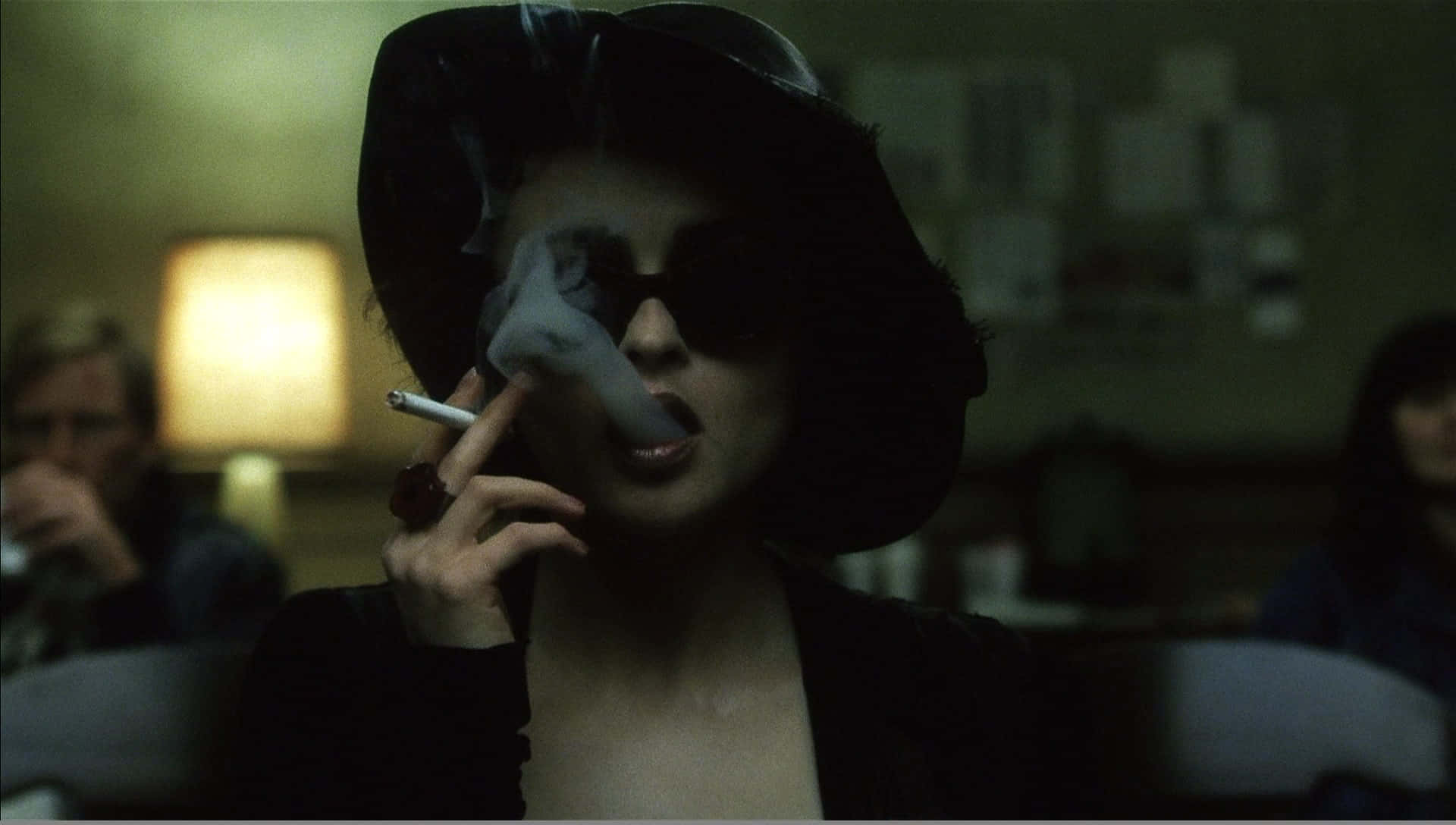 black hat, sunglasses, cigarette, Full HD Desktop Wallpaper