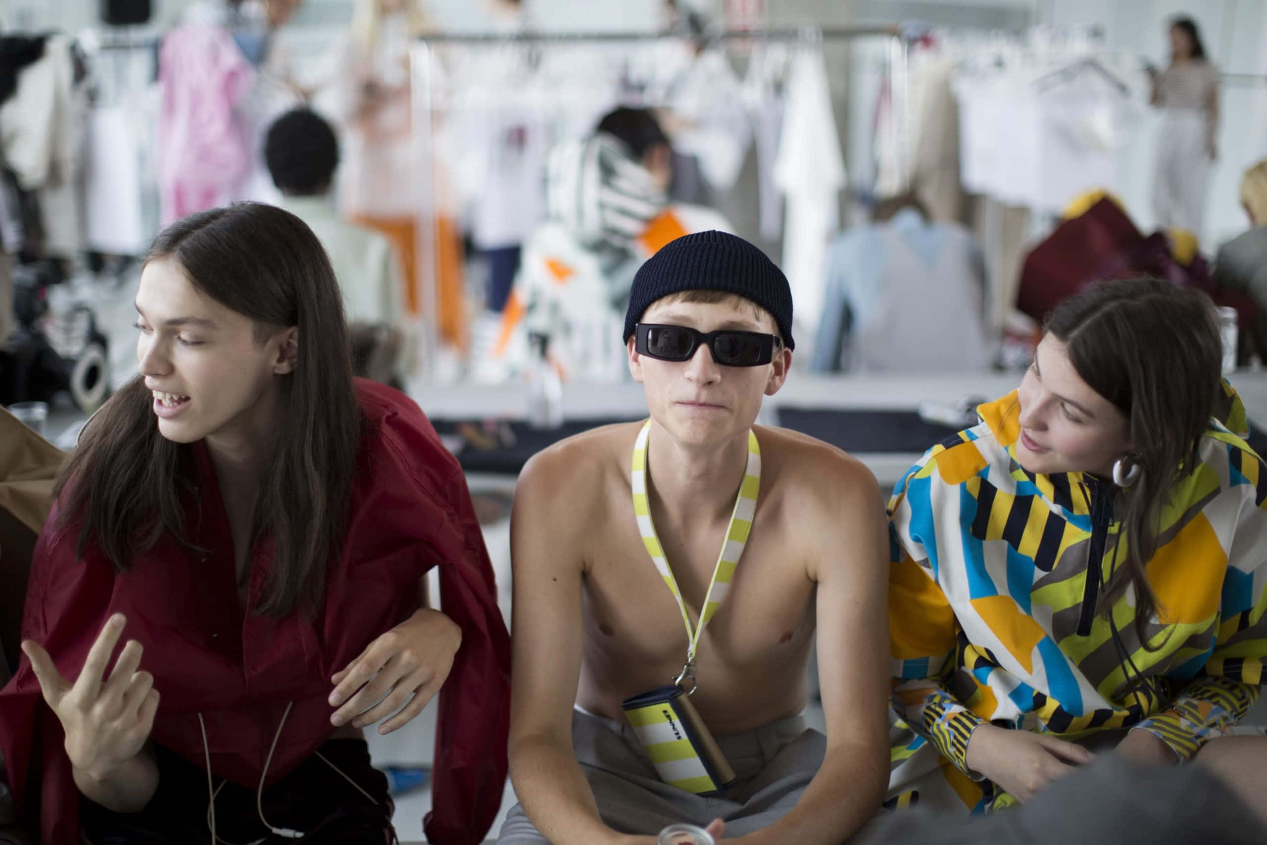 Sunnei, models, backstage area, 2K Desktop Wallpaper