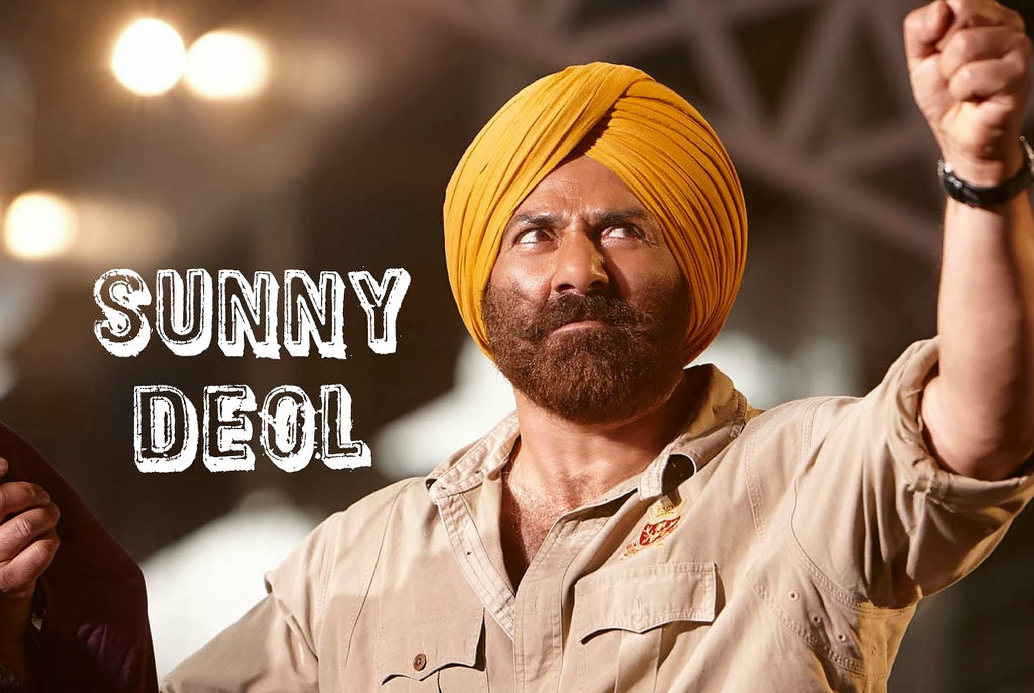 Sunny Deol, yellow turban, fist, Full HD Desktop Wallpaper