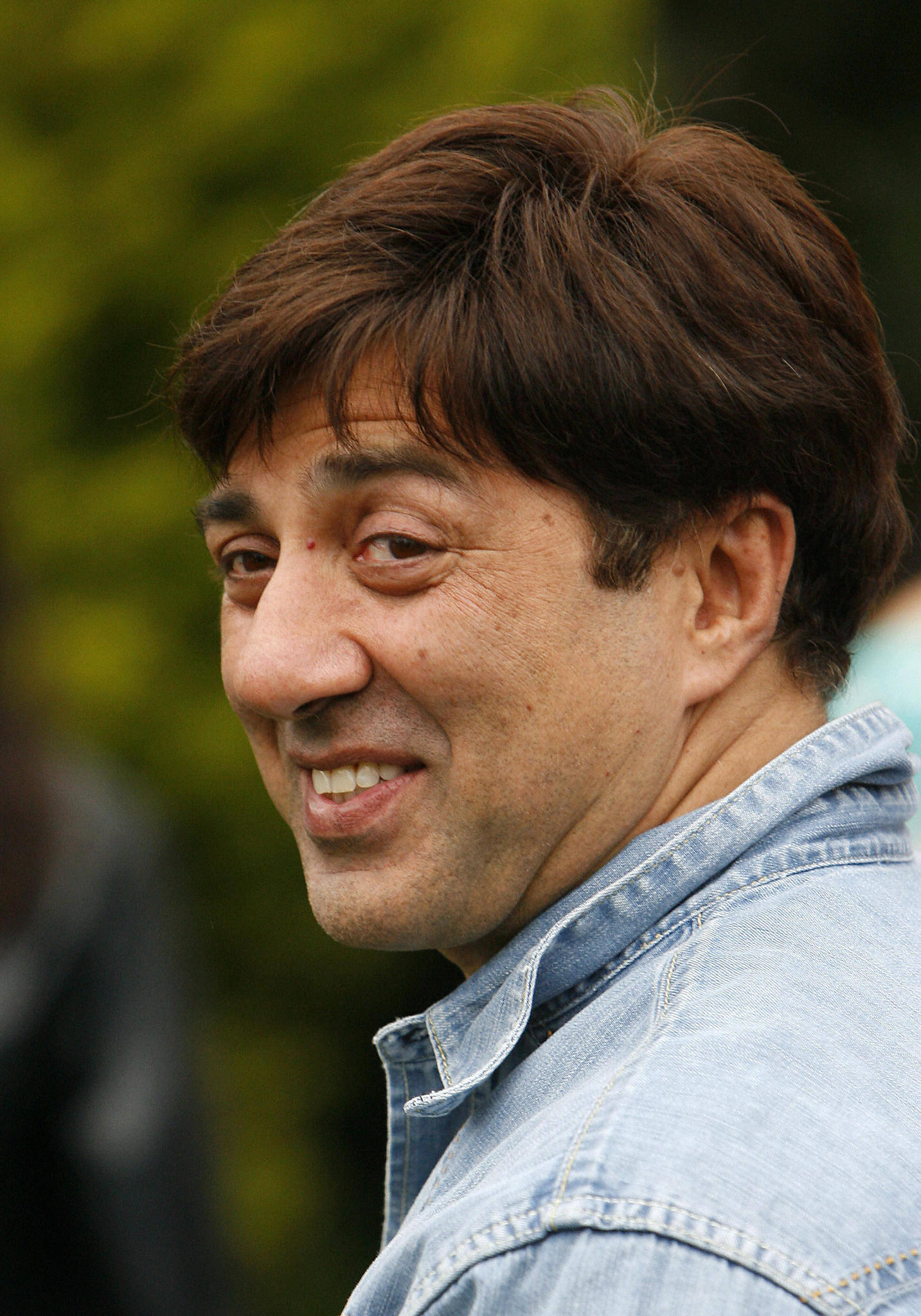 Sunny Deol, denim jacket, brown hair, Full HD Phone Wallpaper