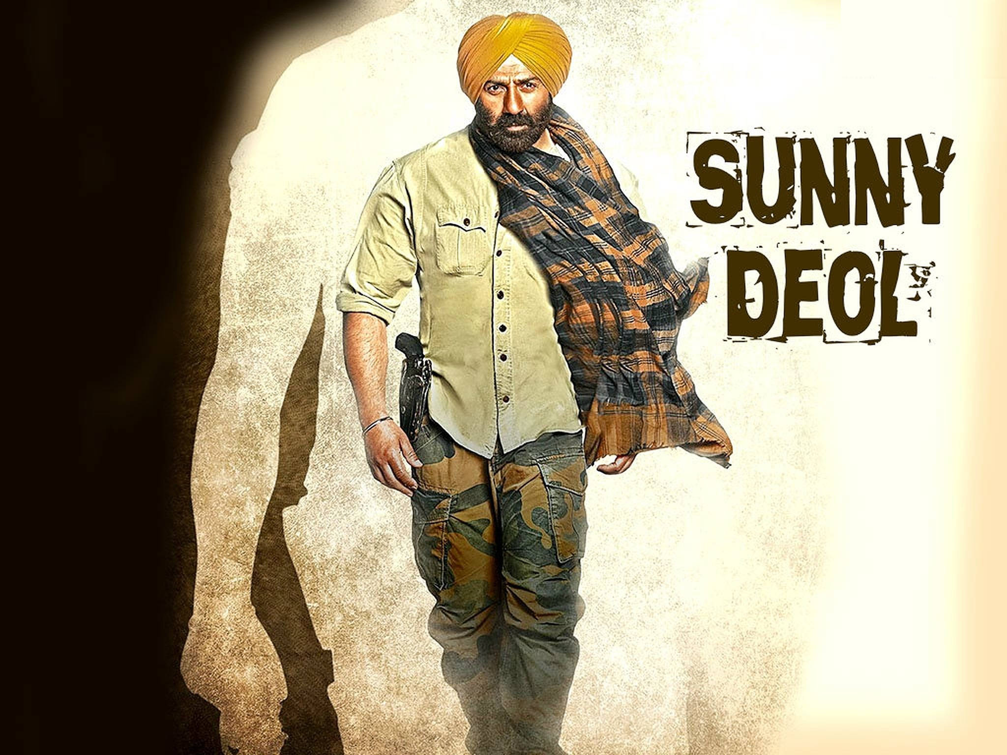 Sunny Deol, yellow turban, plaid scarf, Full HD Desktop Wallpaper