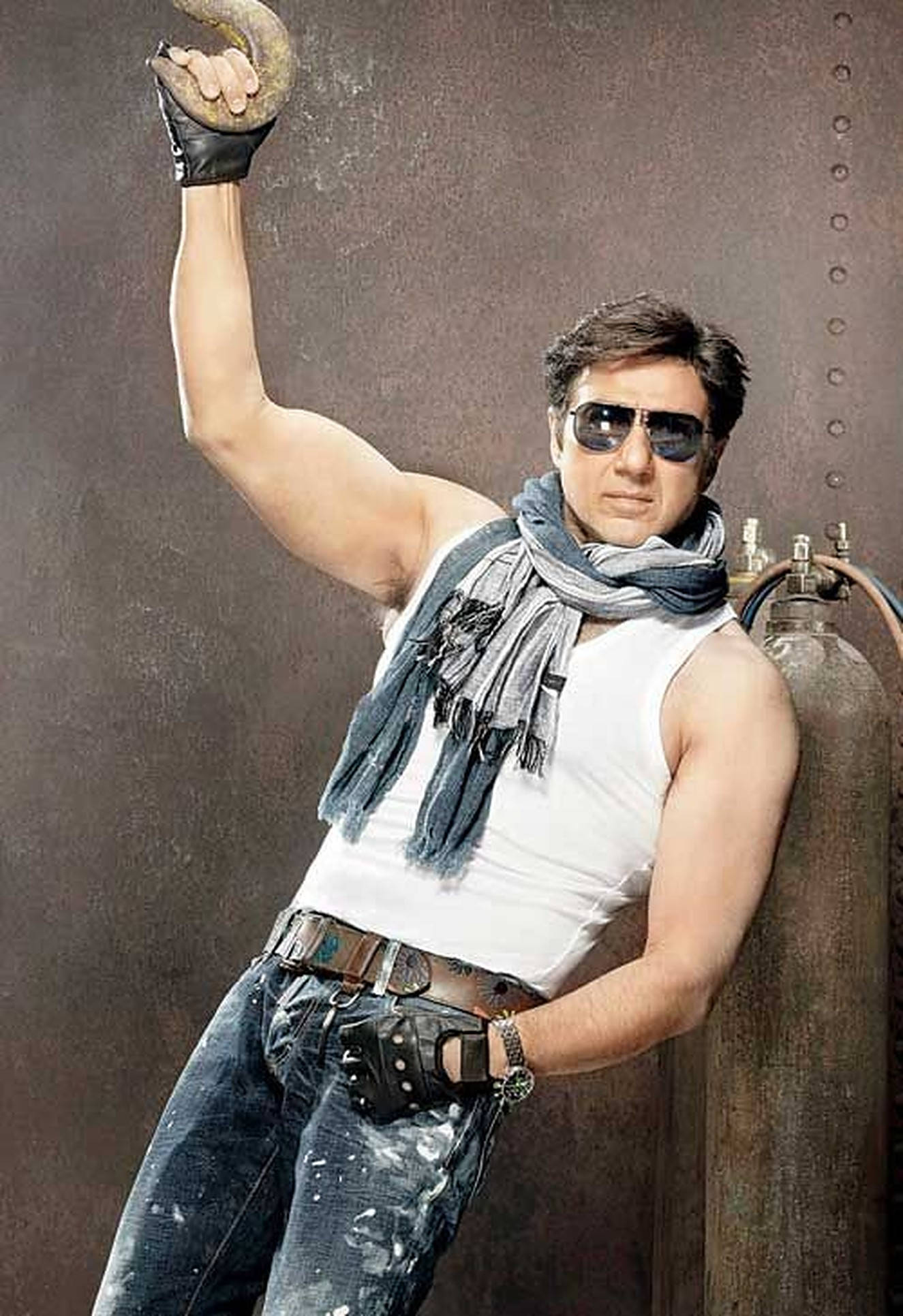 Sunny Deol, muscular man, sunglasses, Full HD Phone Wallpaper