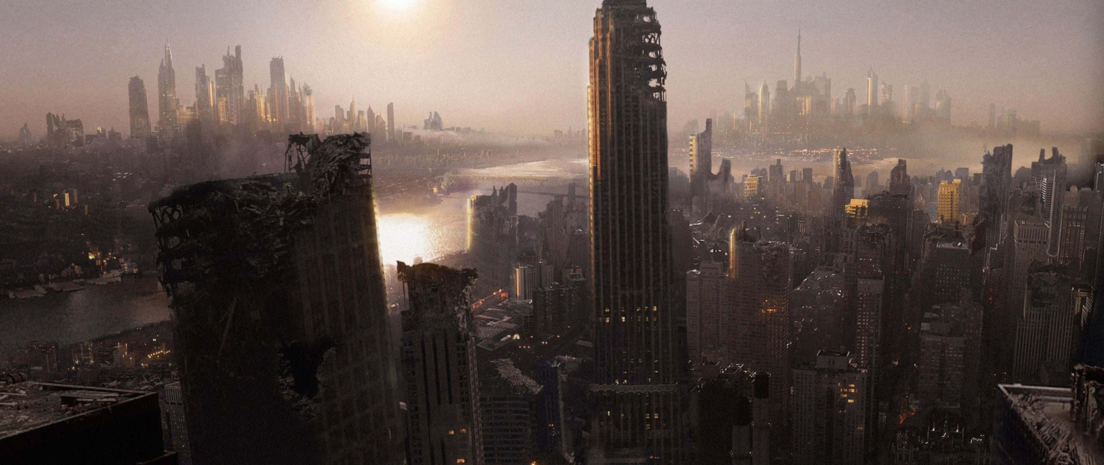Dark City 4K, sunrise, futuristic cityscape, 4K Desktop Wallpaper