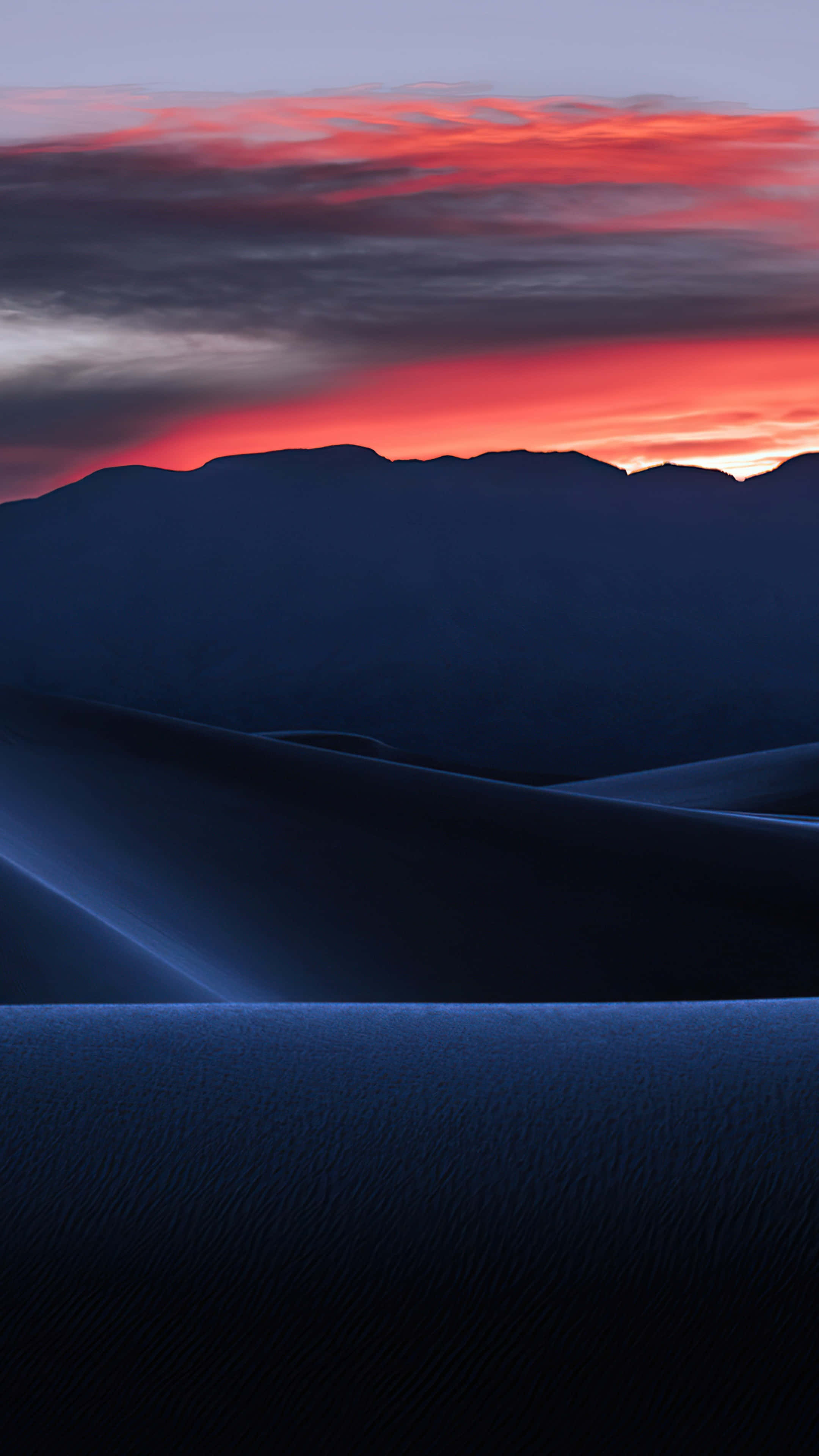 desert, orange sunset sky, desert dunes, 4K Phone Wallpaper