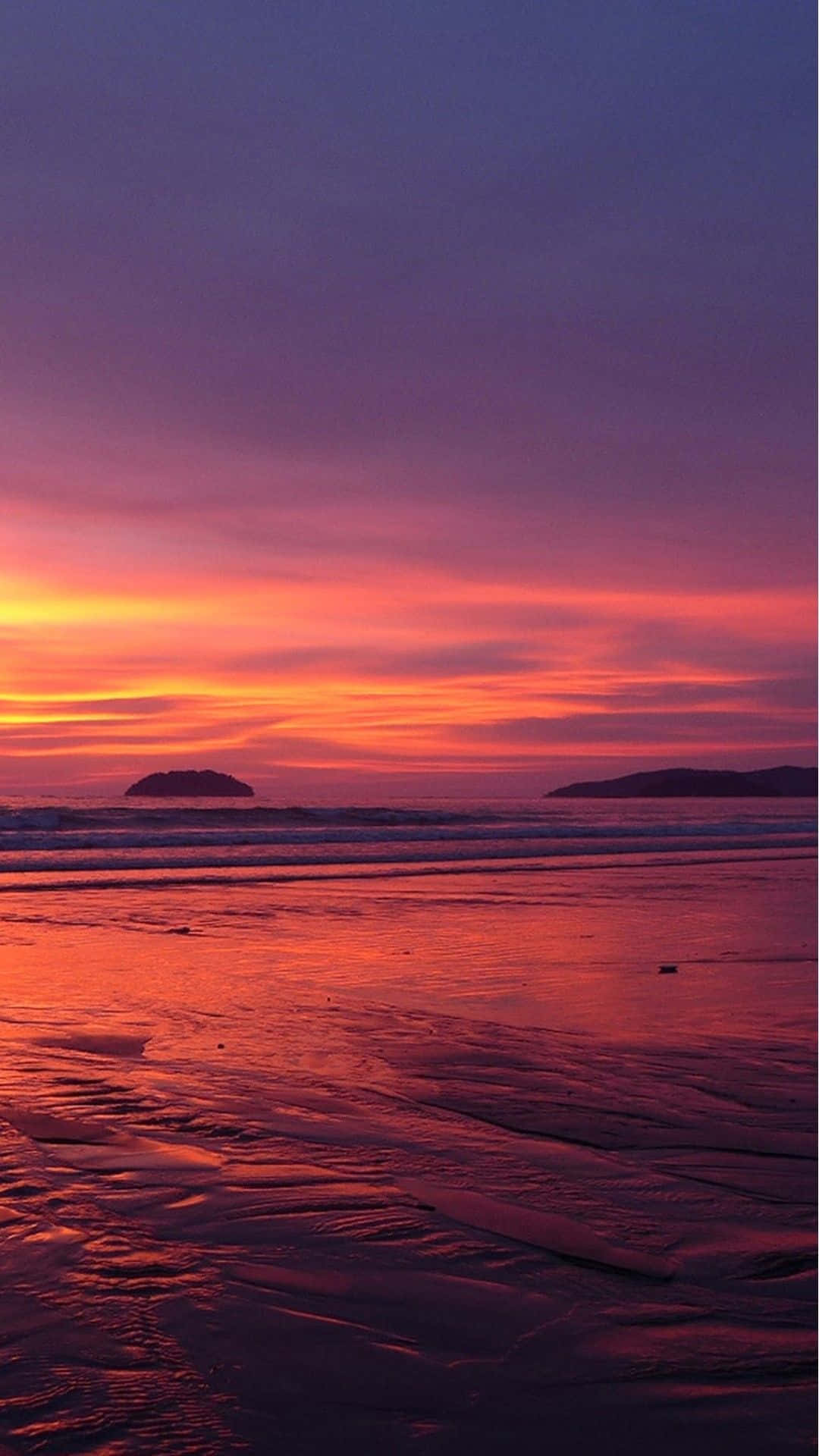 Sunset Beach iPhone, sunset, beach, Full HD Phone Wallpaper