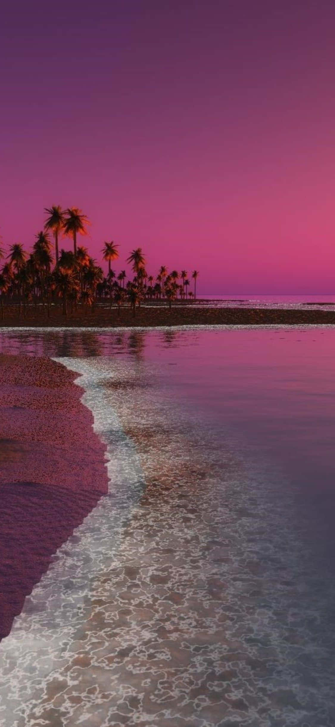 Sunset Beach iPhone, sunset, tropical beach, Full HD Phone Wallpaper