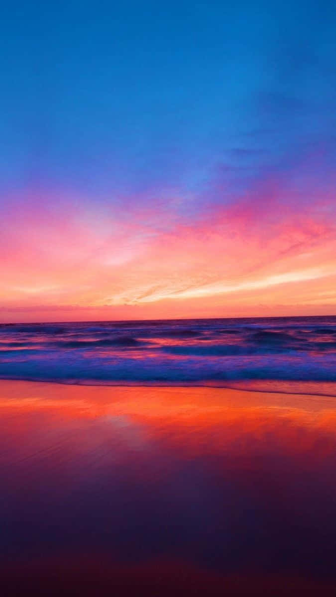 Sunset Beach, golden hour, ocean, SD Phone Wallpaper