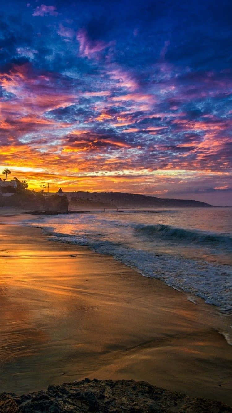 Sunset Beach iPhone, sunset, beach, HD Phone Wallpaper