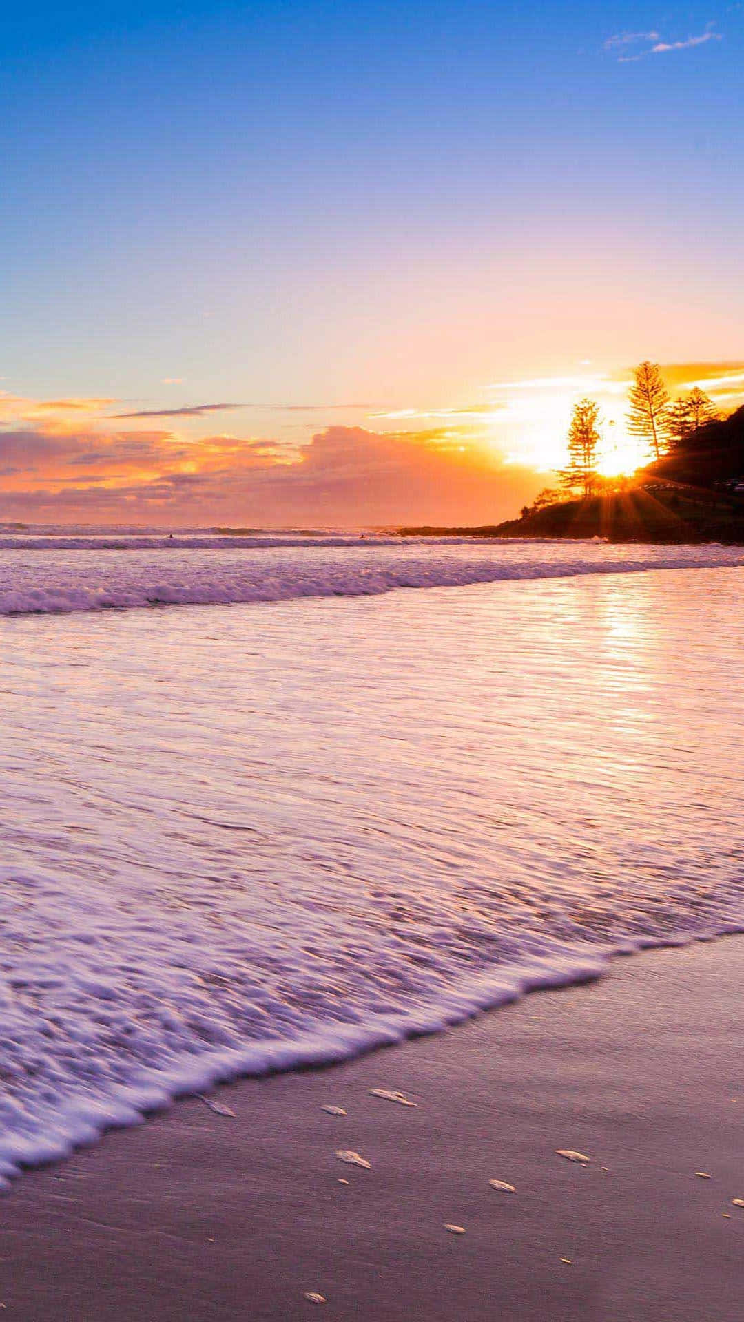 Sunset Beach iPhone, Sunset, beach, Full HD Phone Wallpaper
