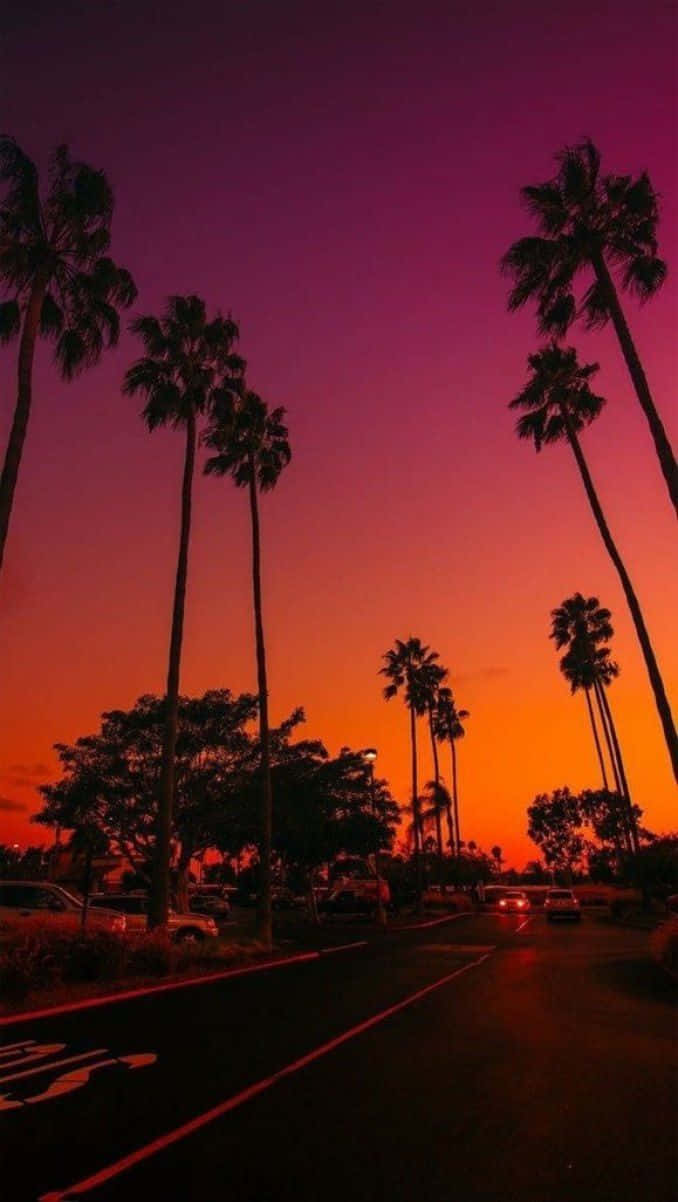 Sunset Beach, iPhone, orange, SD Phone Wallpaper