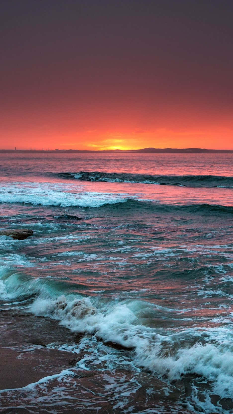Sunset Beach iPhone, sunset, ocean, HD Phone Wallpaper