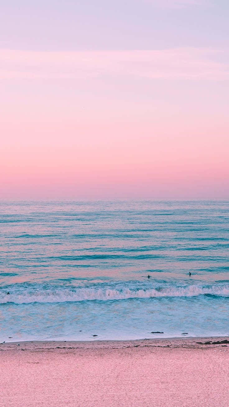 Summer Beach iPhone, sunset sky, pink sky, HD Phone Wallpaper
