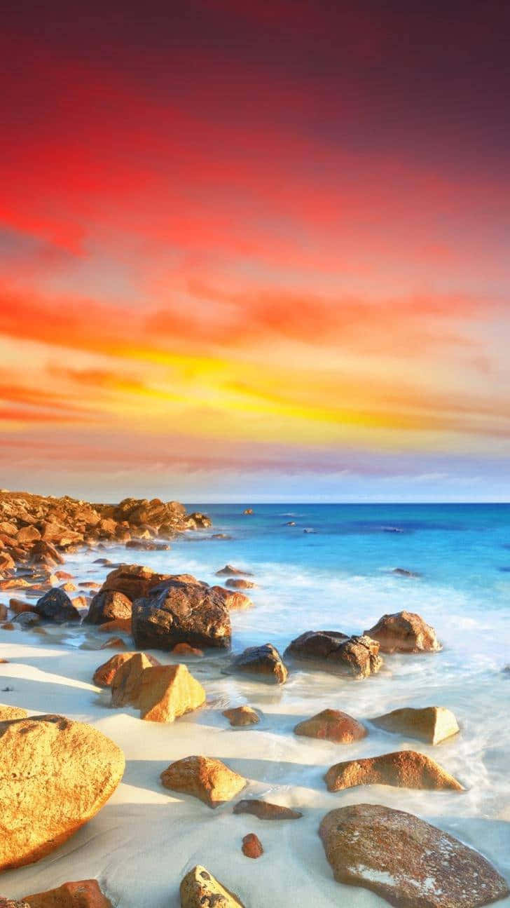 amber sky, fiery reds, oranges, HD Phone Wallpaper