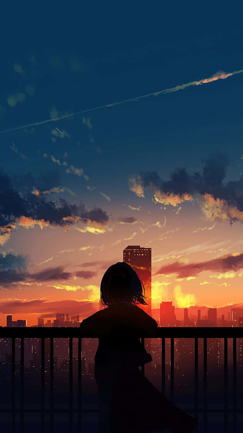 Sunset Cloud, balcony, vibrant sunset, HD Phone Wallpaper