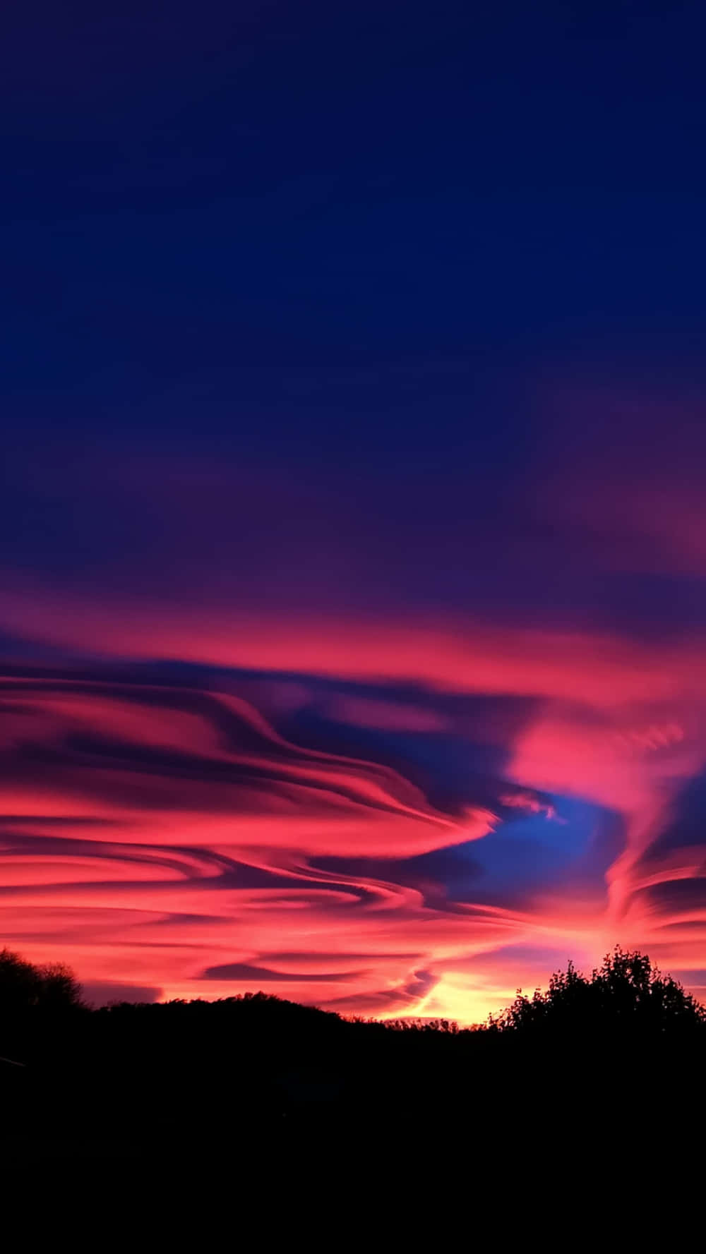 blue violet sunset clouds, fiery red, deep purple, HD Phone Wallpaper