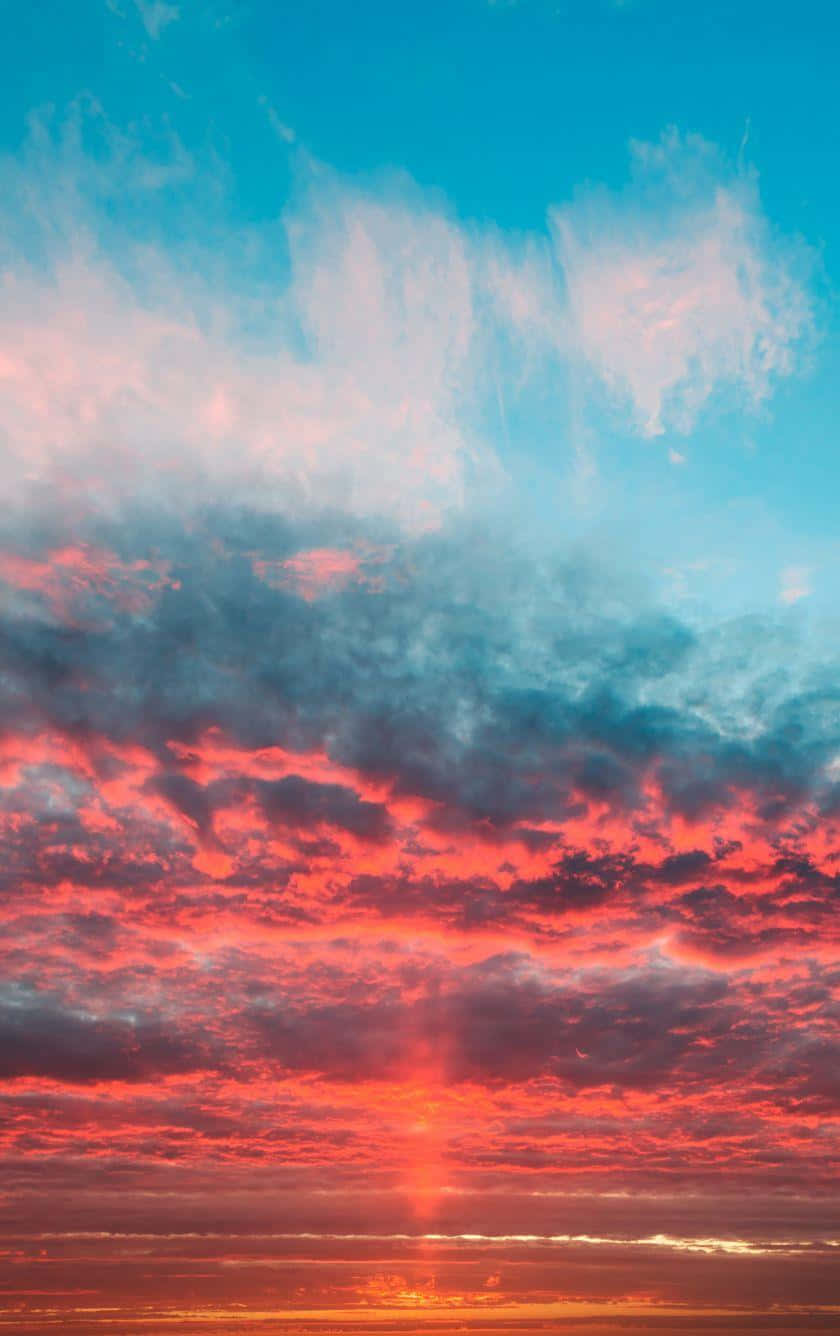 sky blue, pink sunset, cloud, HD Phone Wallpaper