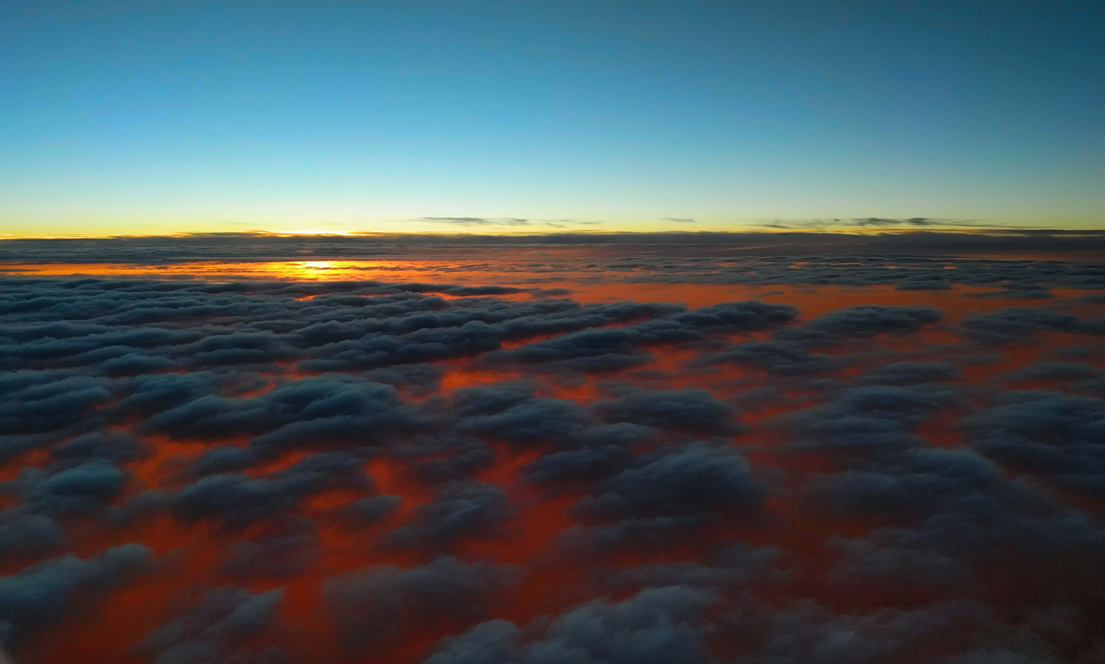 fiery red sunset cloud, fiery orange, deep blue, 2K Desktop Wallpaper