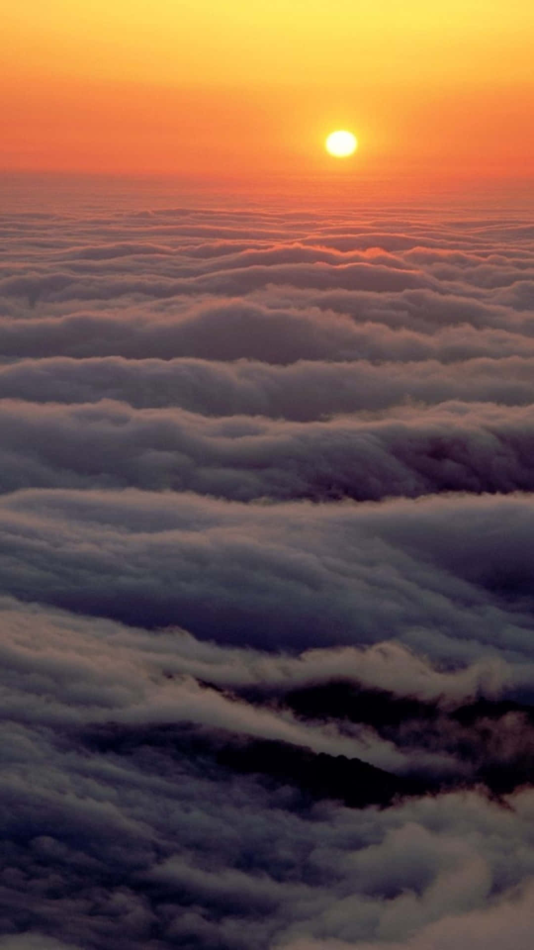 Sea Sunset Cloud, sunrise, ocean of clouds, Full HD Phone Wallpaper