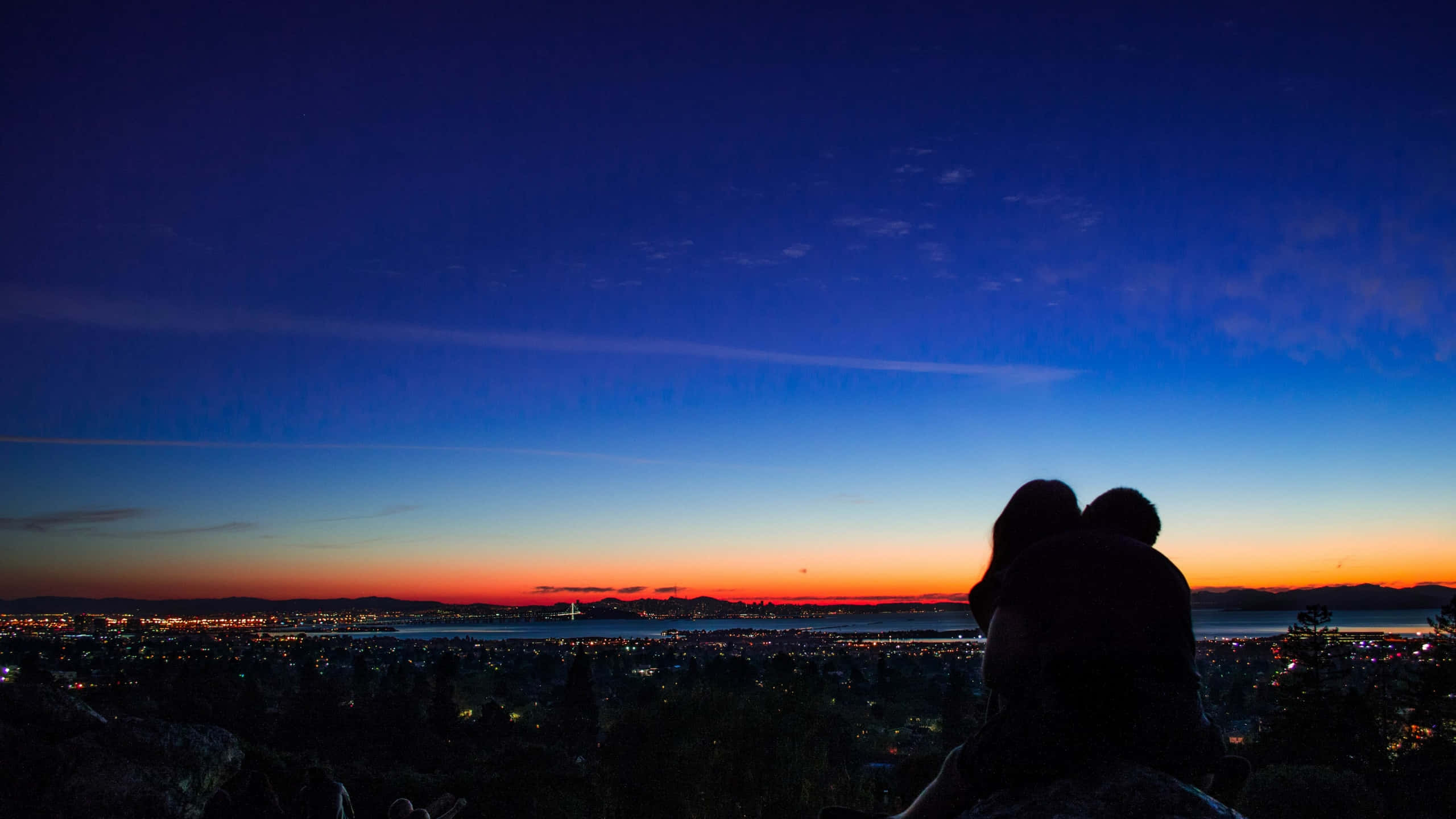 Sunset Couple, Sunset, Cityscape, 2K Desktop Wallpaper