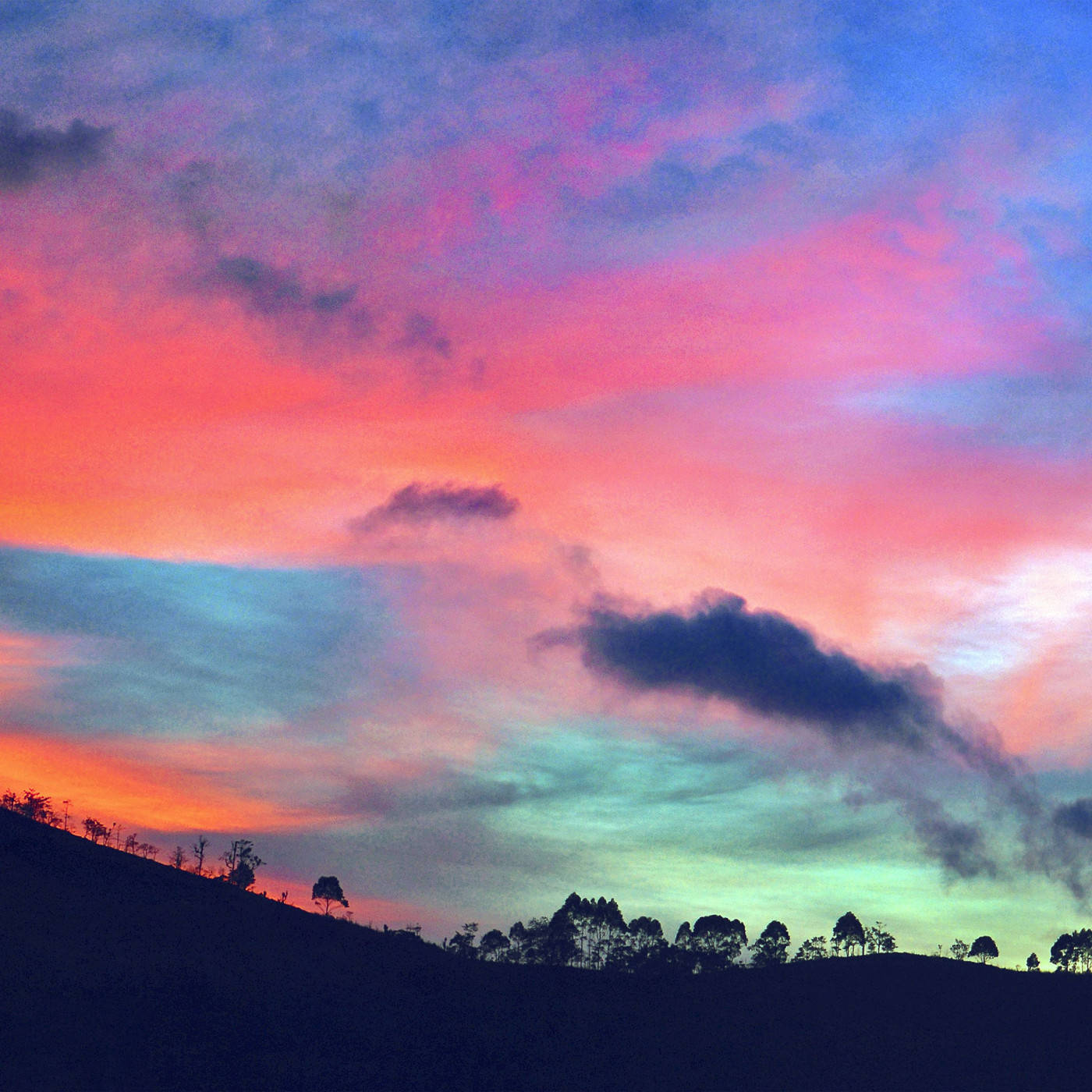 Green Pink Sunset, sunset, fiery pinks, HD Desktop Wallpaper