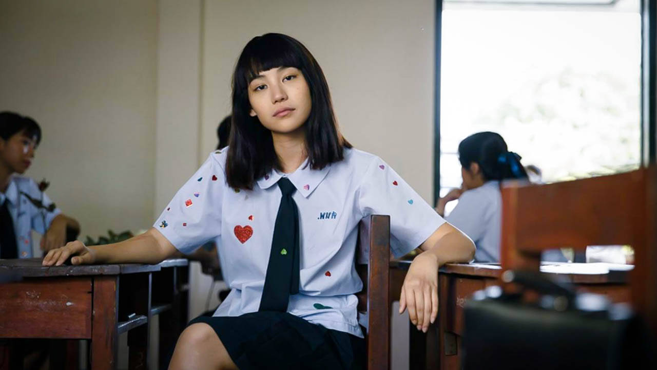 Sunset Glory in the Wilderness, school uniform, heart patches, HD Desktop Wallpaper