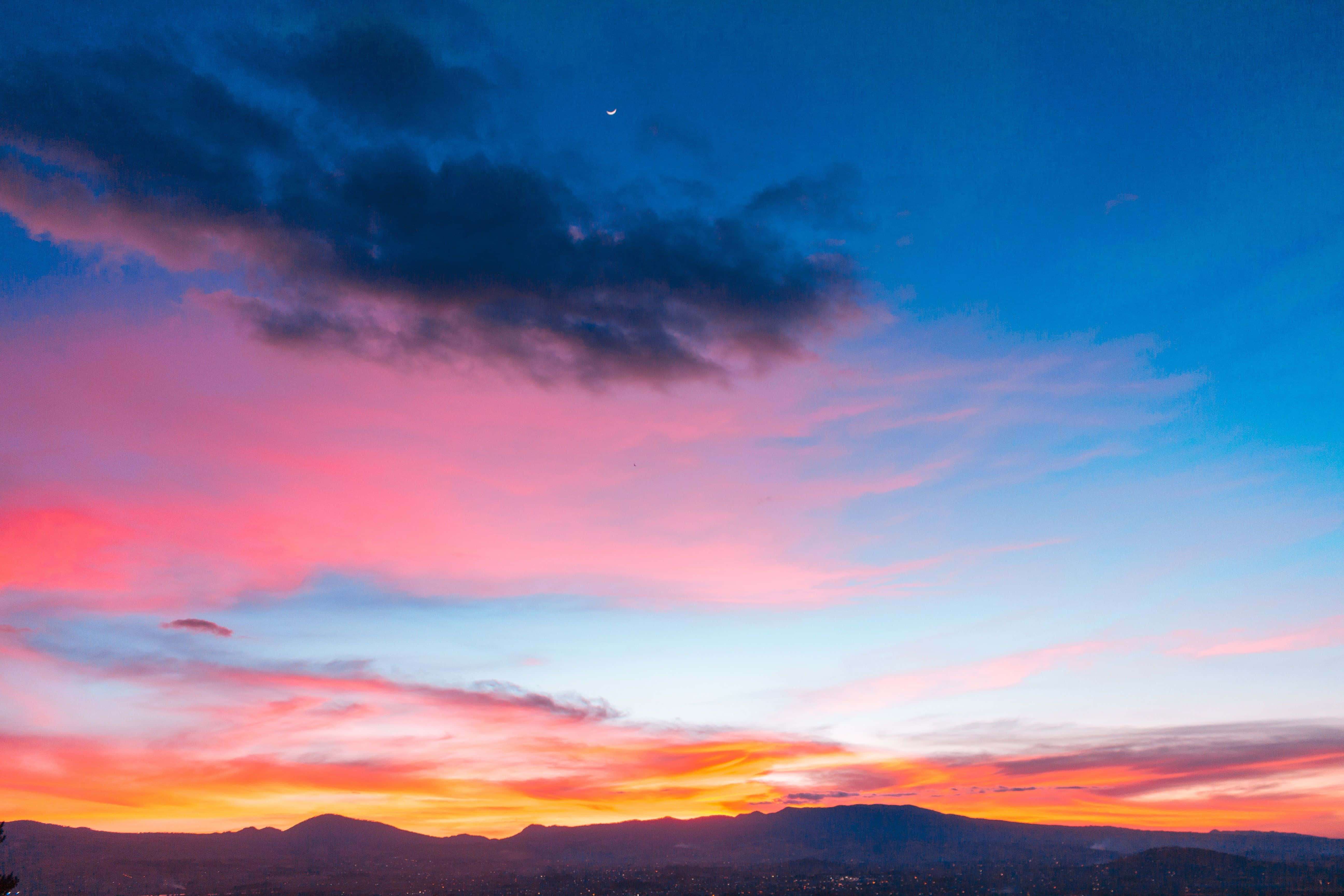 colorful sunset, fiery orange, pink, 5K Desktop Wallpaper