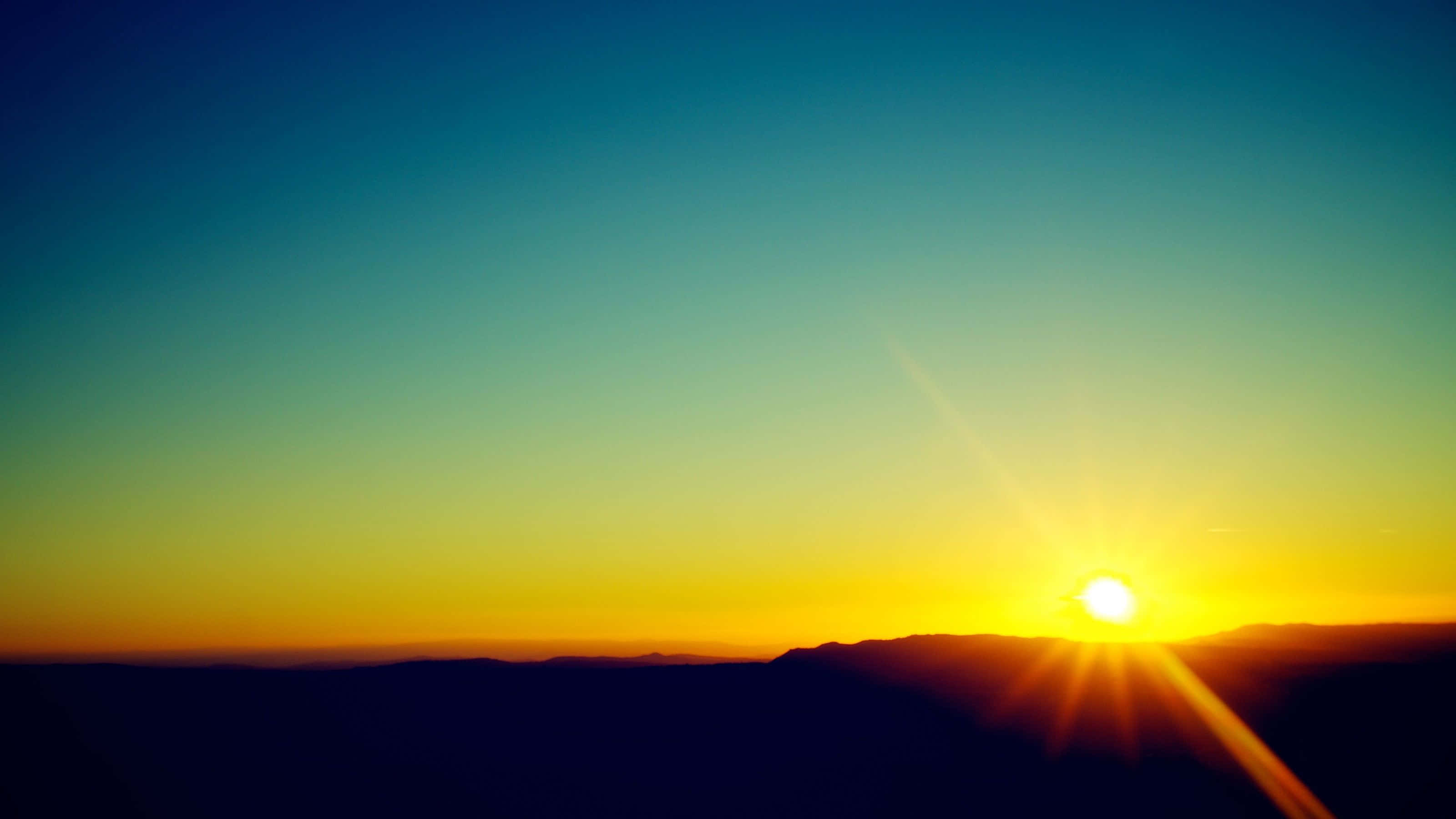 Sunset Hues, teal, amber, 2K Desktop Wallpaper