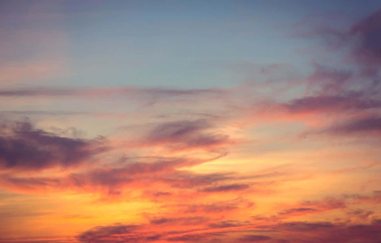 Sunset Hues, fiery orange, soft pink, HD Desktop Wallpaper