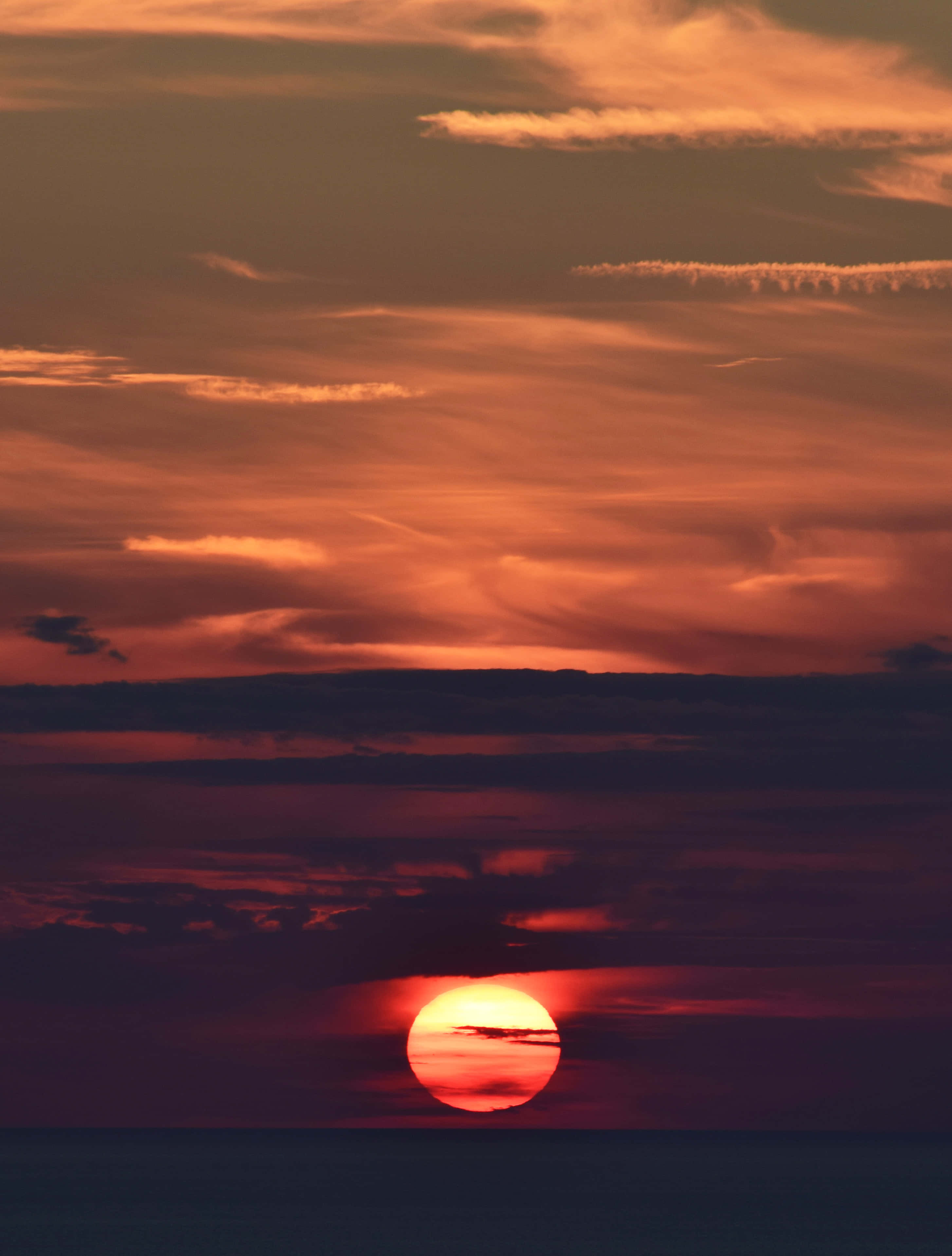 Sunset, orange, purple, 2K Phone Wallpaper