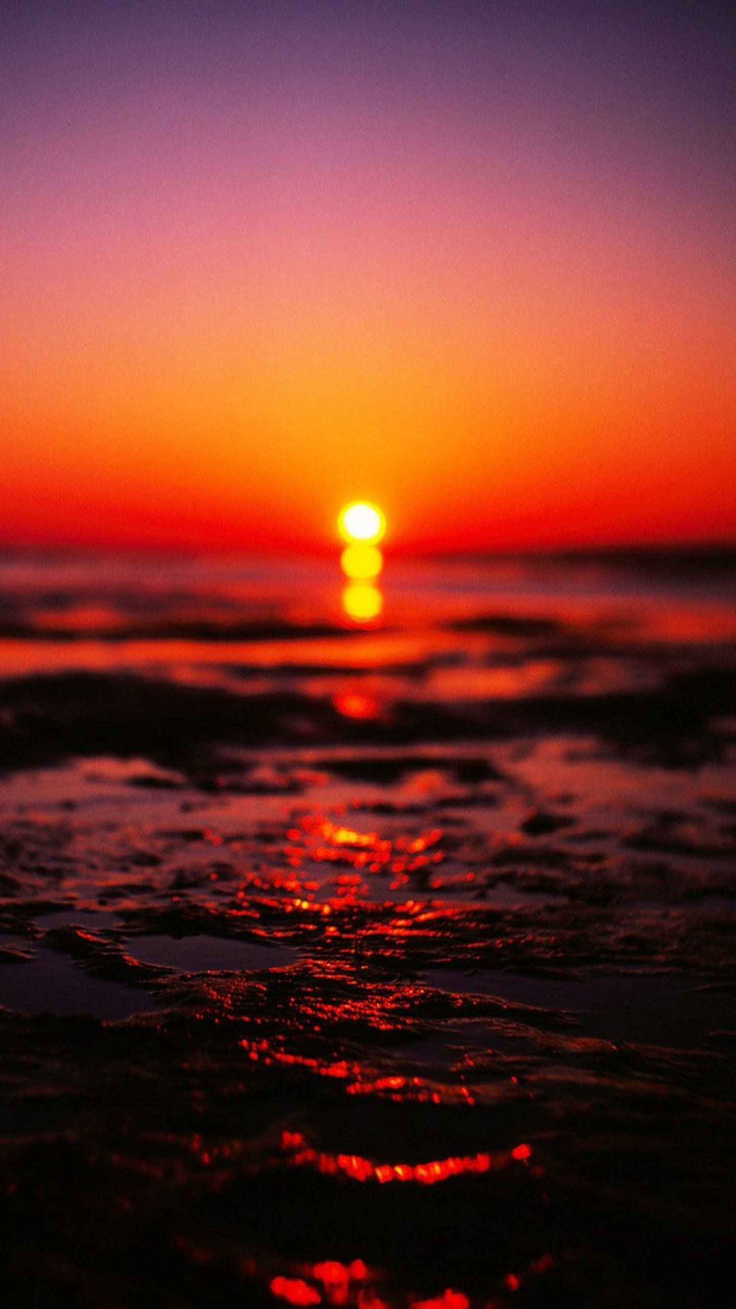 Sunset, Ocean, Reds, 2K Phone Wallpaper