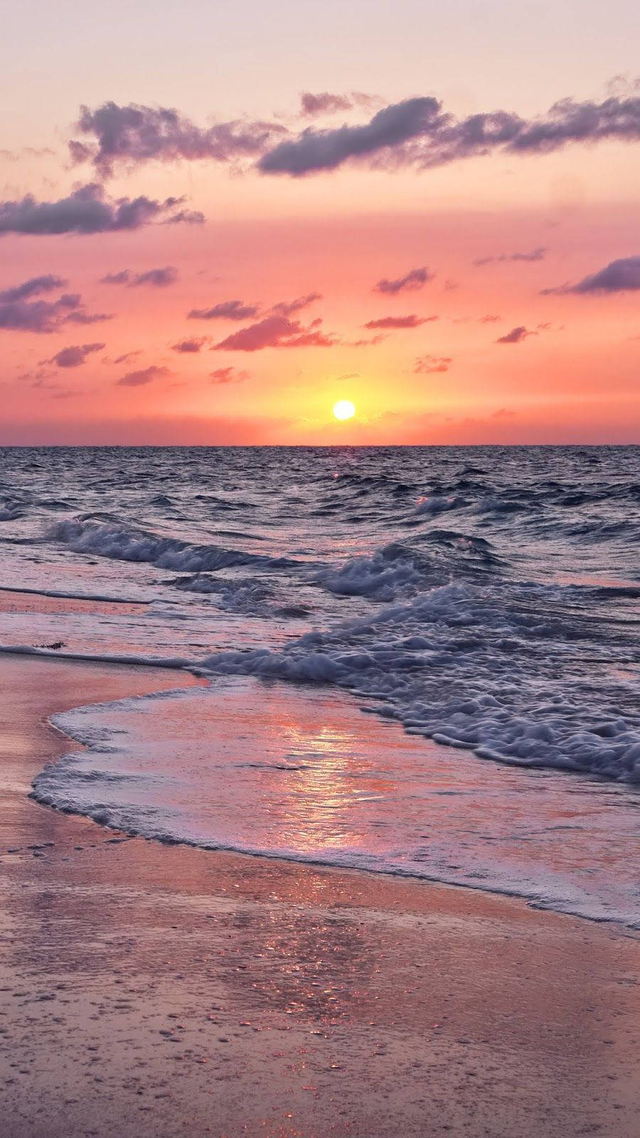 pink and orange sunset ocean, sunset, ocean, HD Phone Wallpaper