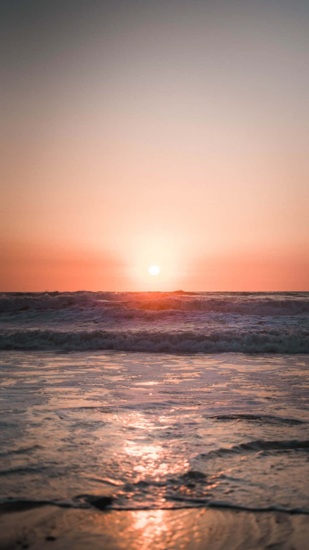 sunset, ocean, golden waves, HD Phone Wallpaper
