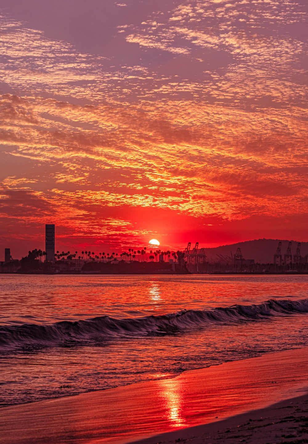 Sunset Photography, Ocean Sunset, red and orange sky, HD Phone Wallpaper