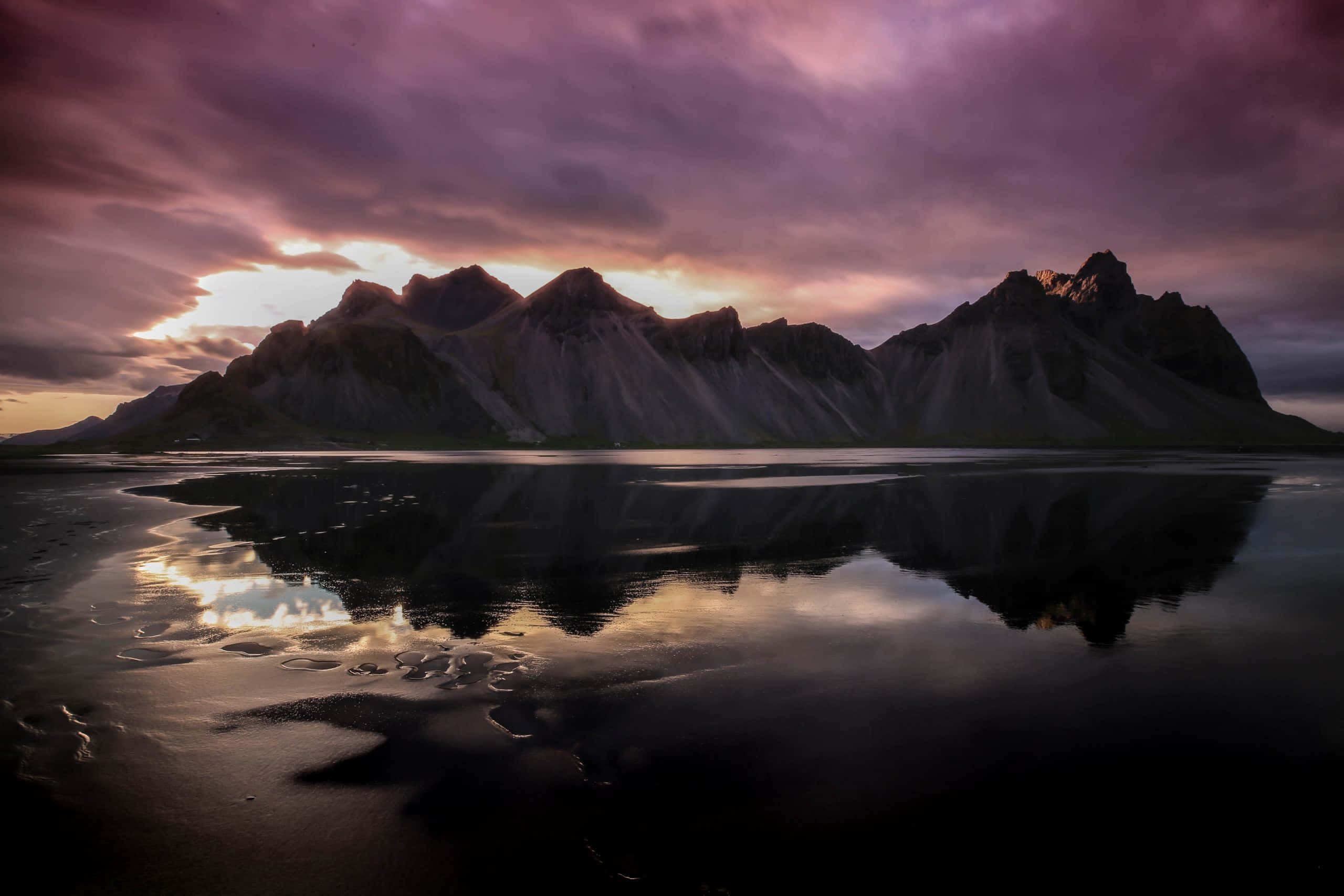 majestic mountain, purple sunset, jagged mountains, 2K Desktop Wallpaper