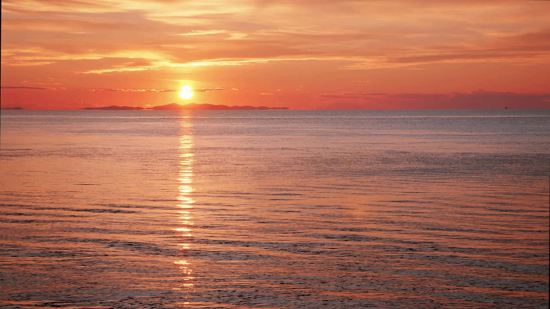 sunset, calm lake, golden sun, Full HD Desktop Wallpaper