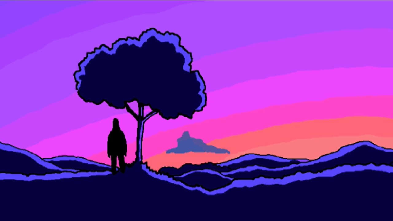 silhouette, sunset, landscape, HD Desktop Wallpaper