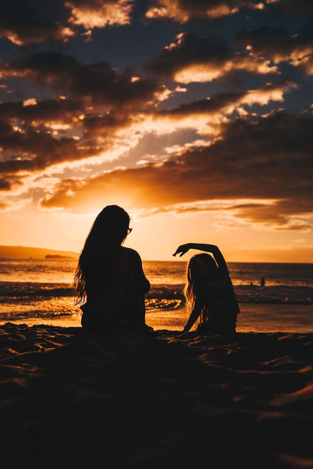 Sunset Silhouette, beach, sunset, HD Phone Wallpaper