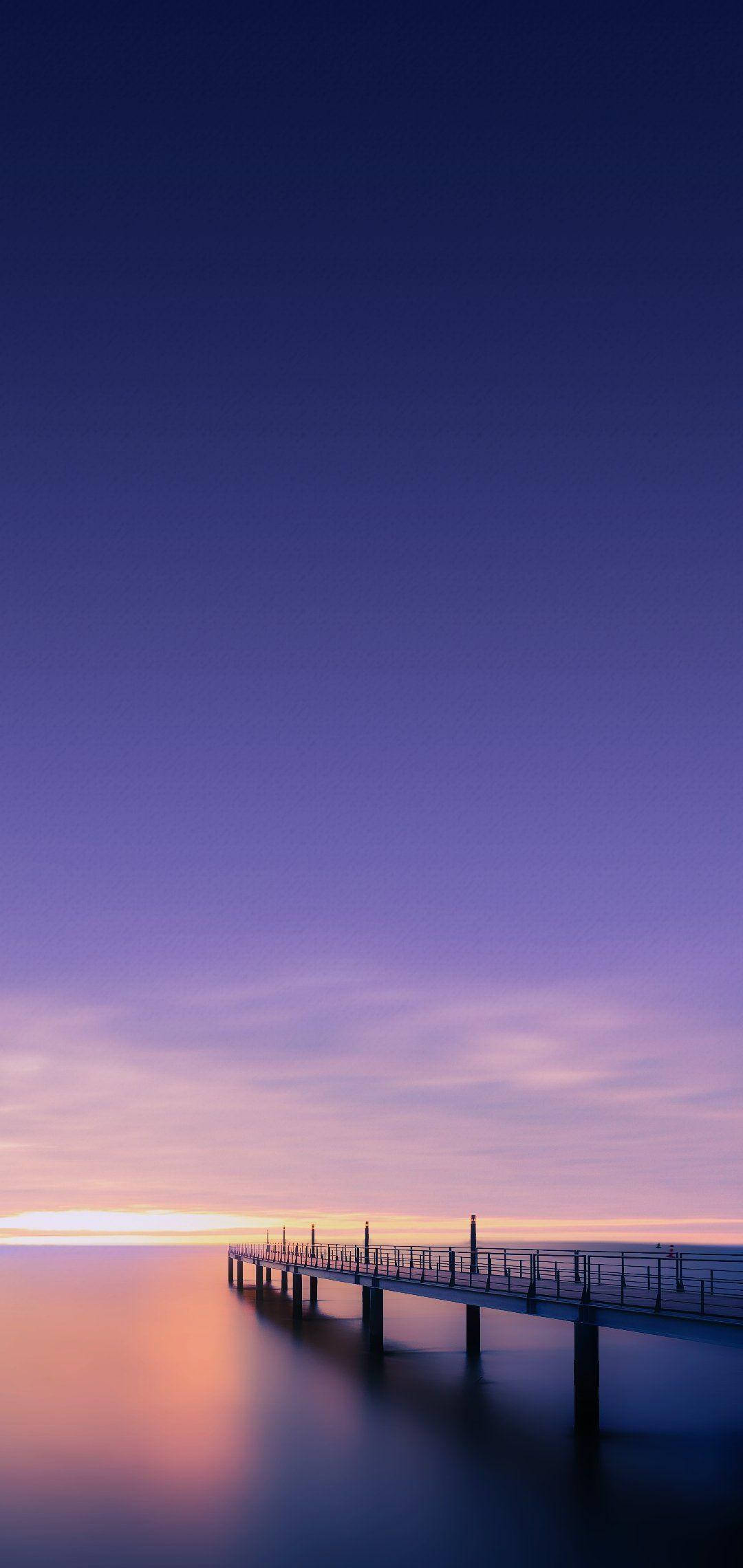 Bridge Sunset, twilight sky, deep purple, Full HD Phone Wallpaper