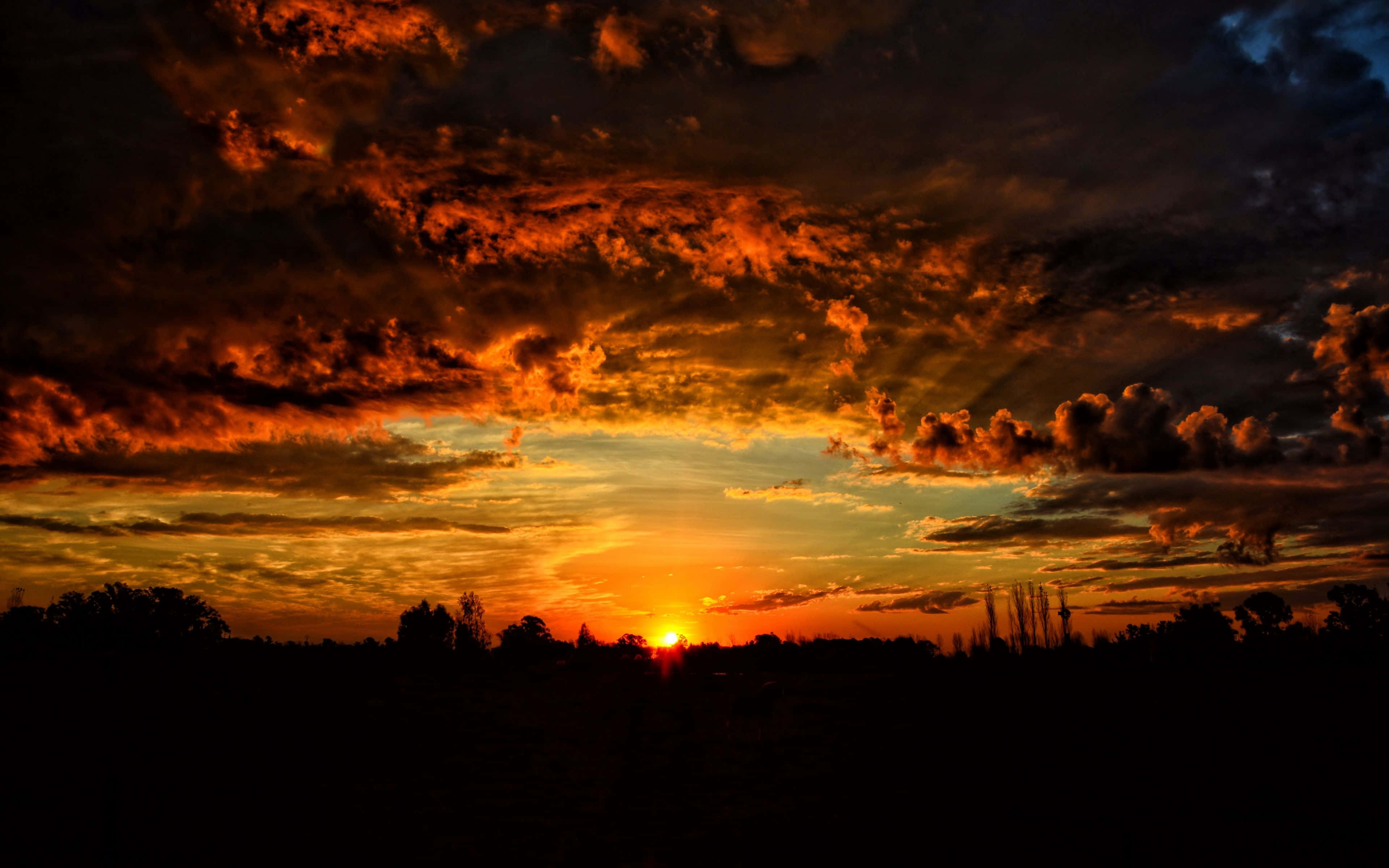 orange sunset, vivid orange, red, 4K Desktop Wallpaper