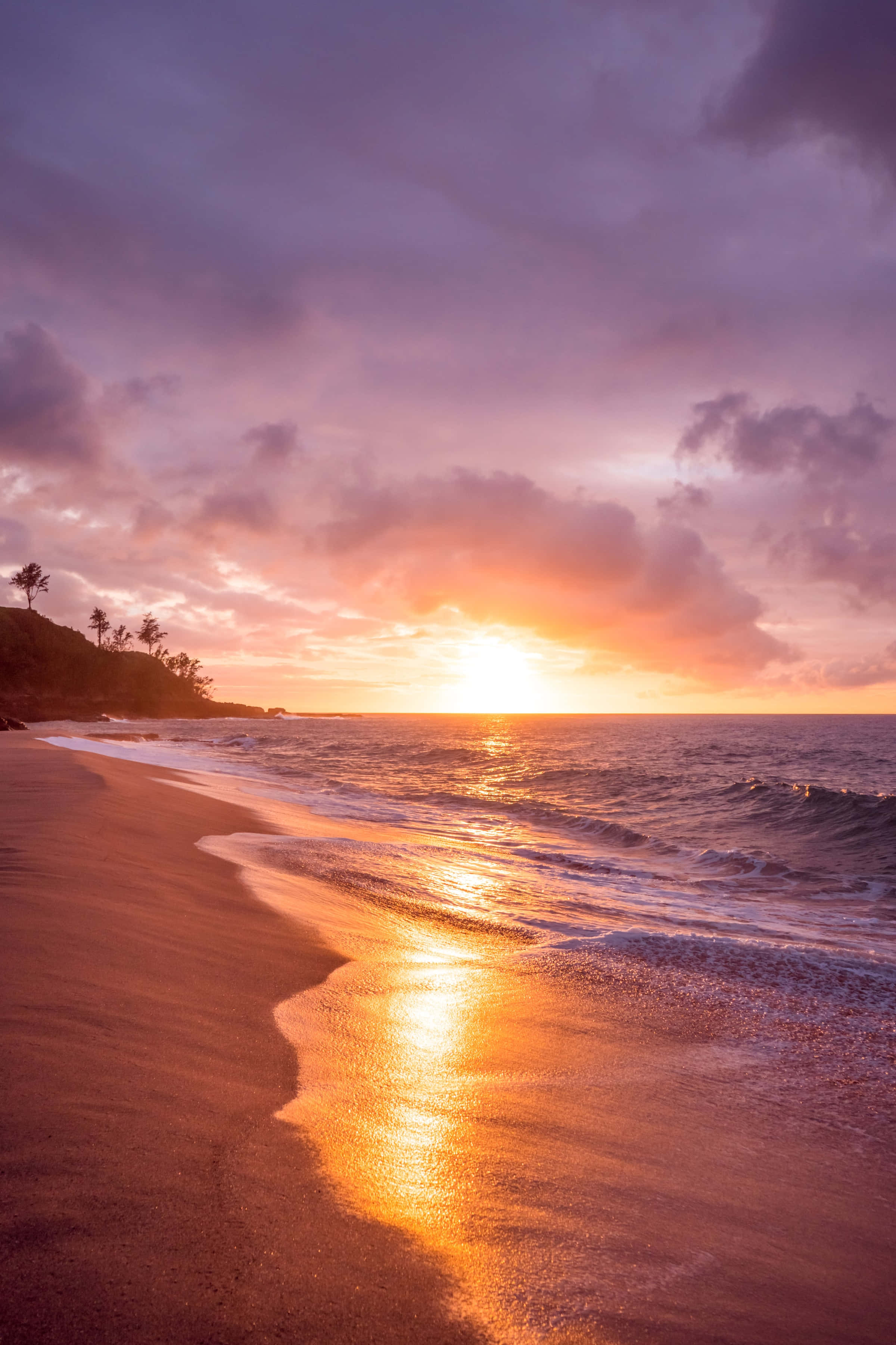 Sunset View, horizon, ocean, 2K Phone Wallpaper