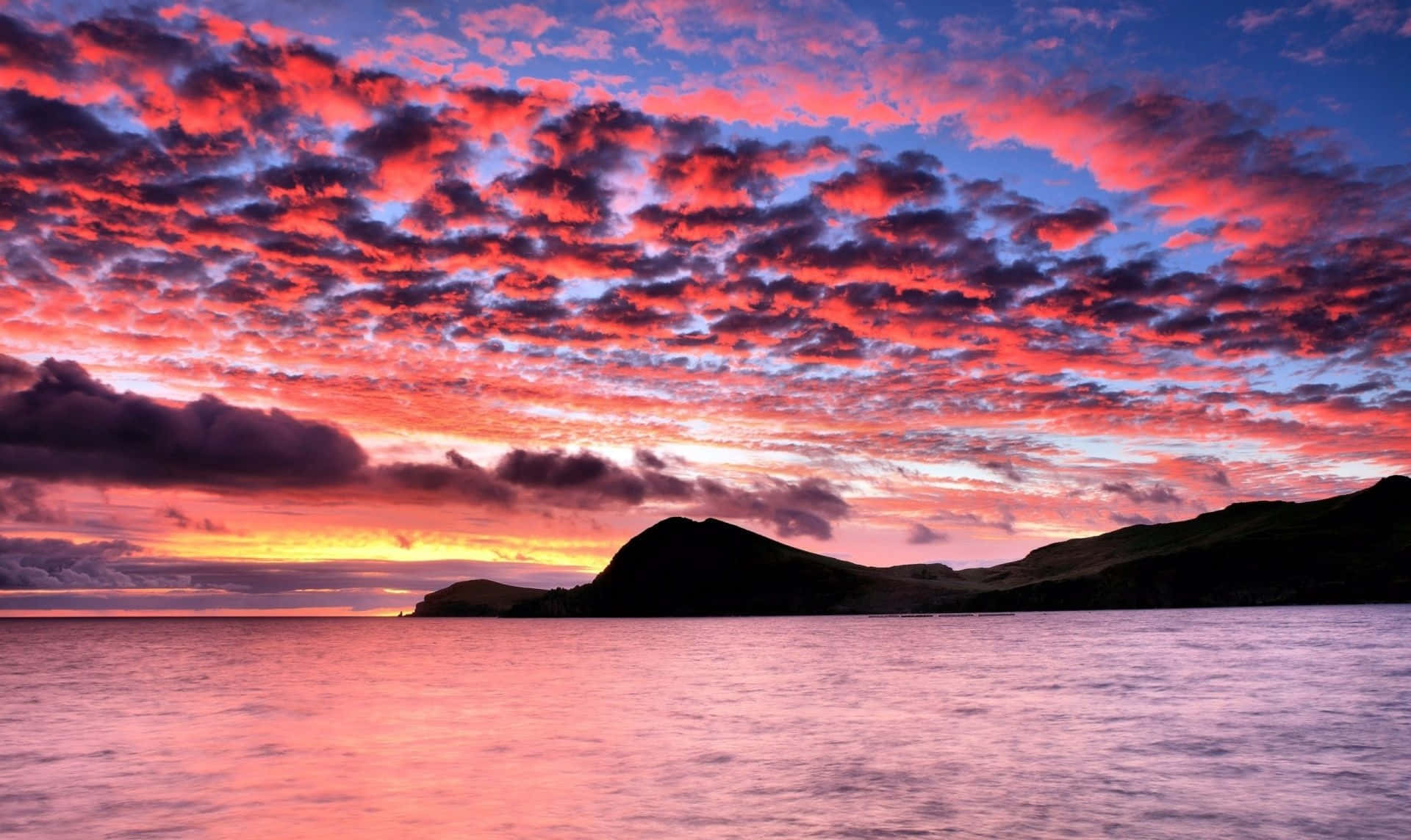 Sunset View, sunset, calm sea, Full HD Desktop Wallpaper