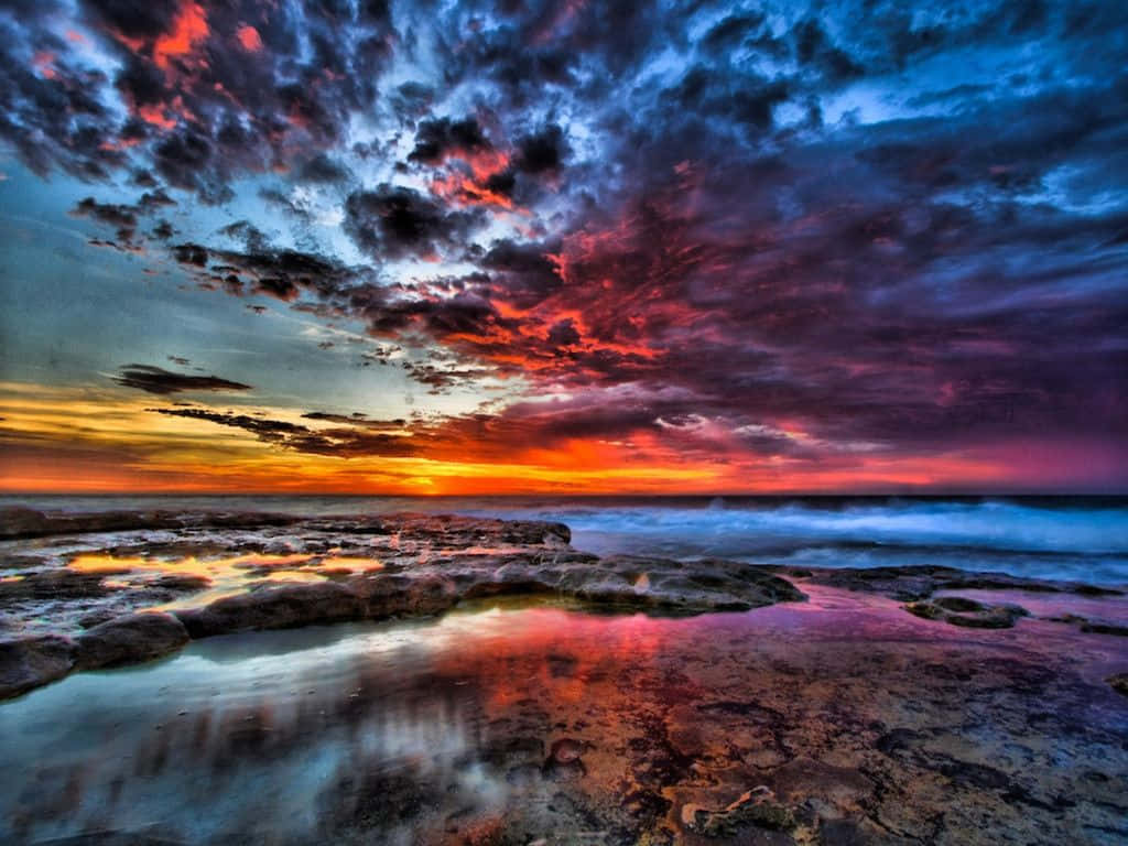 Sunset View, sunset, horizon, SD Desktop Wallpaper