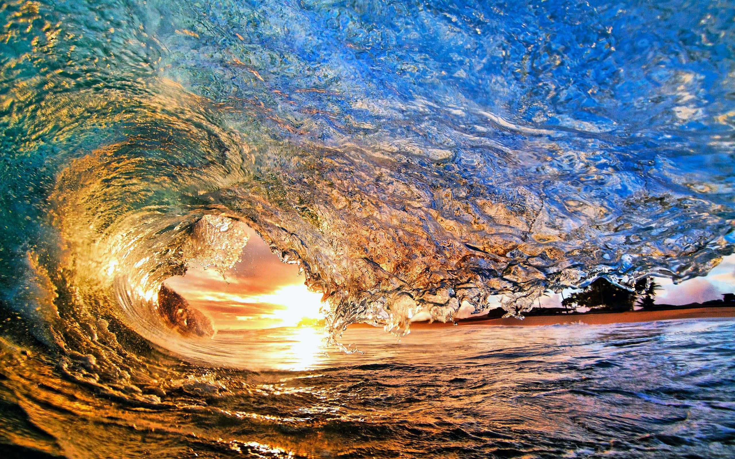 Sunset Wave, 2560 x 1600, sunset, 2K Desktop Wallpaper