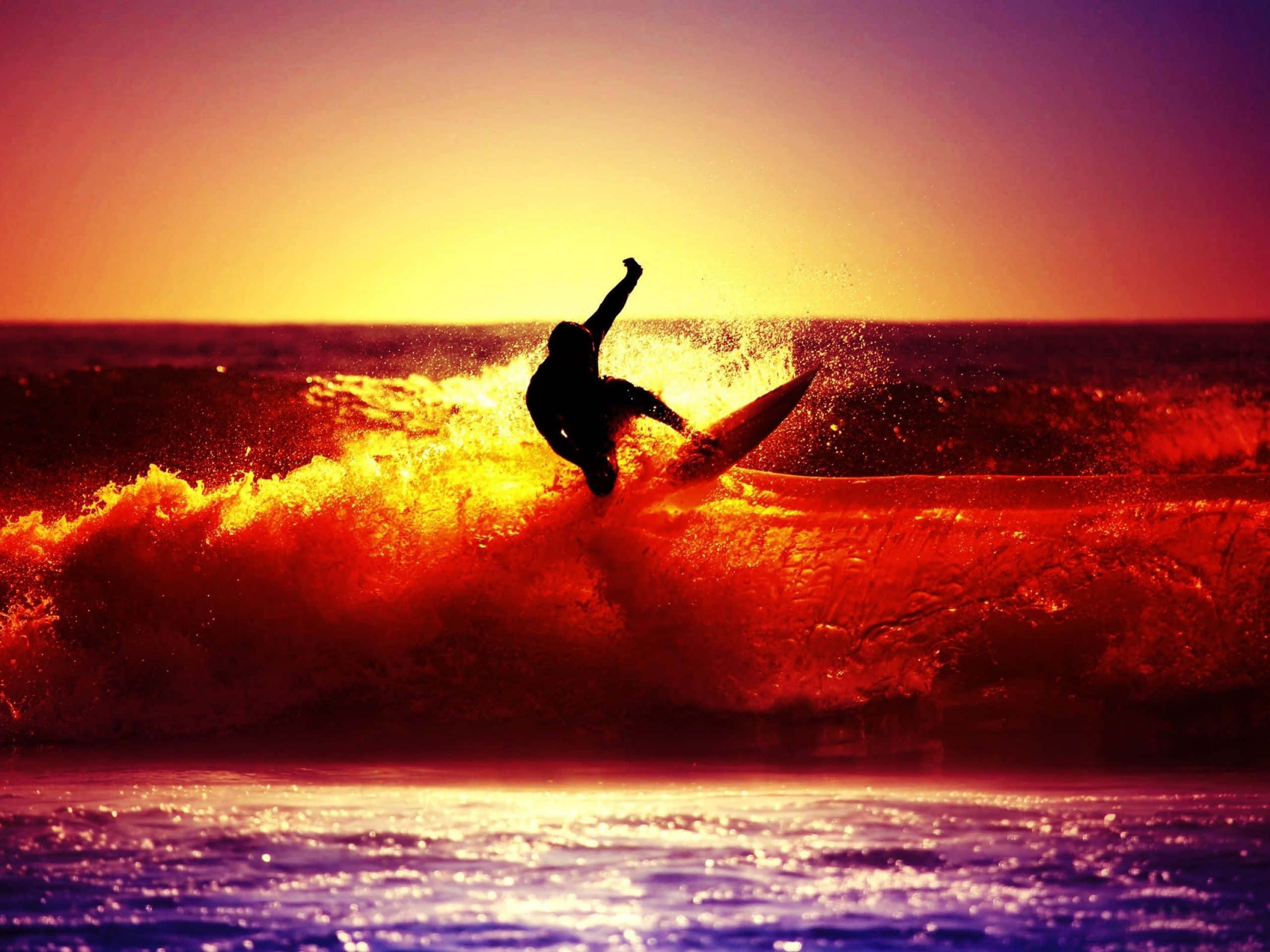 Sunset Wave, sunset, wave, 2K Desktop Wallpaper