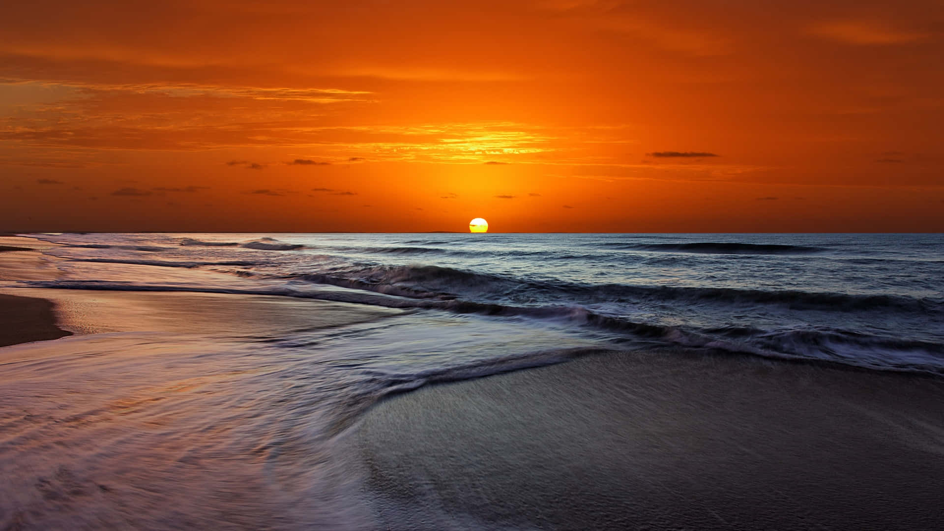Sunset Wave, sunset, ocean, Full HD Desktop Wallpaper