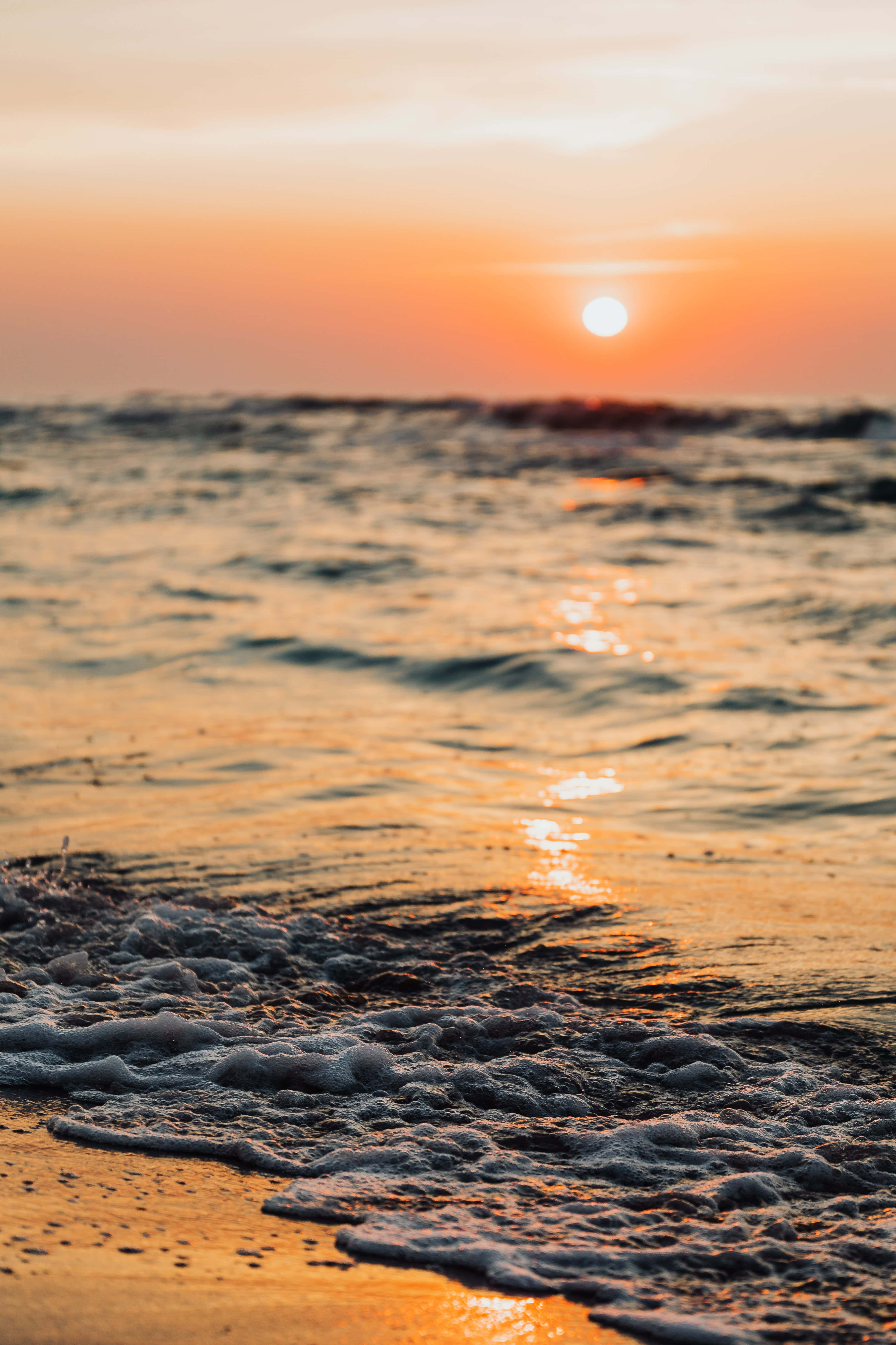 Sunset Wave, 3640 x 5460, orange, 5K Phone Wallpaper