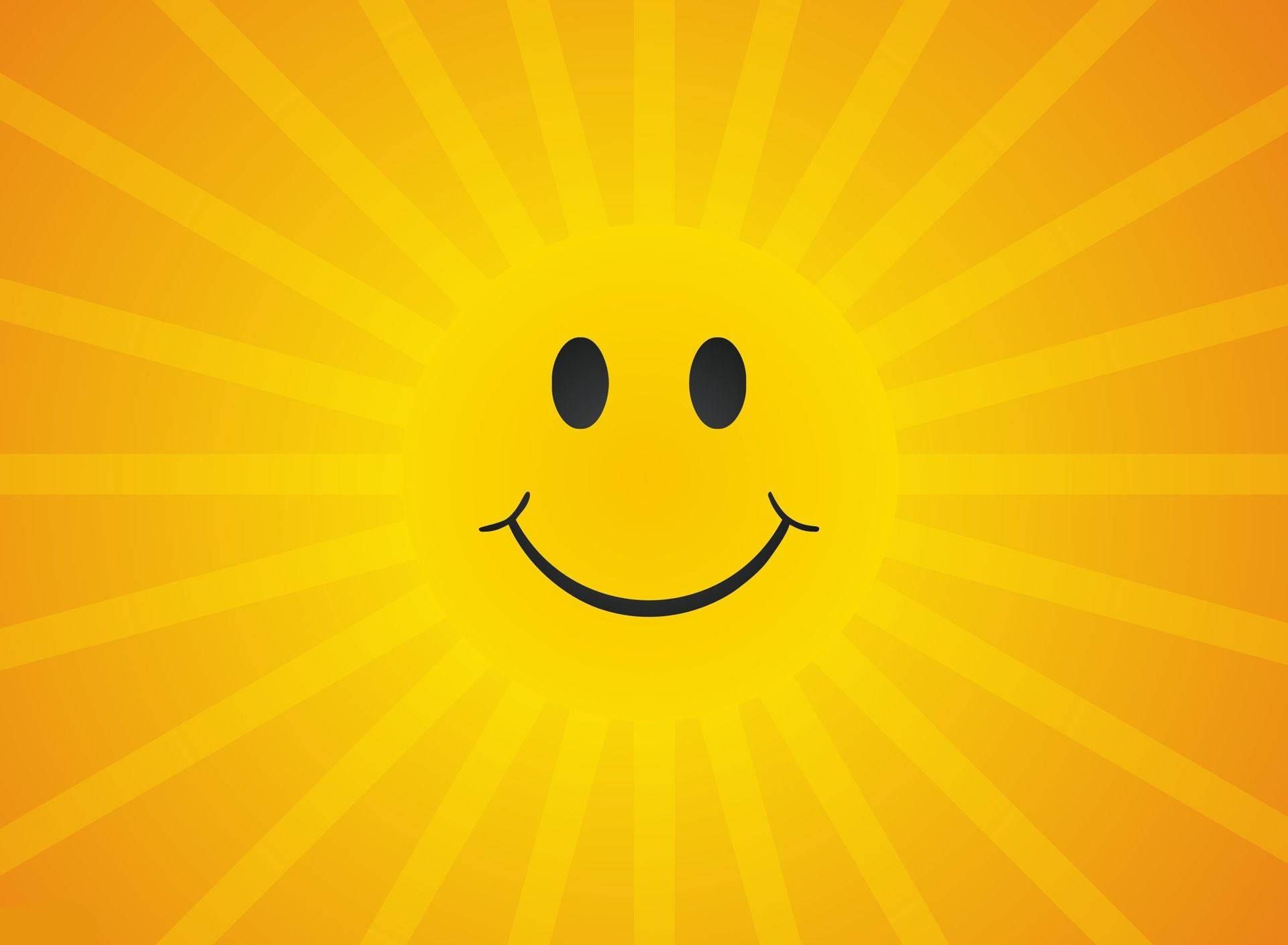 smiley face sun, cheerful yellow sun, smiling face, Full HD Desktop Wallpaper