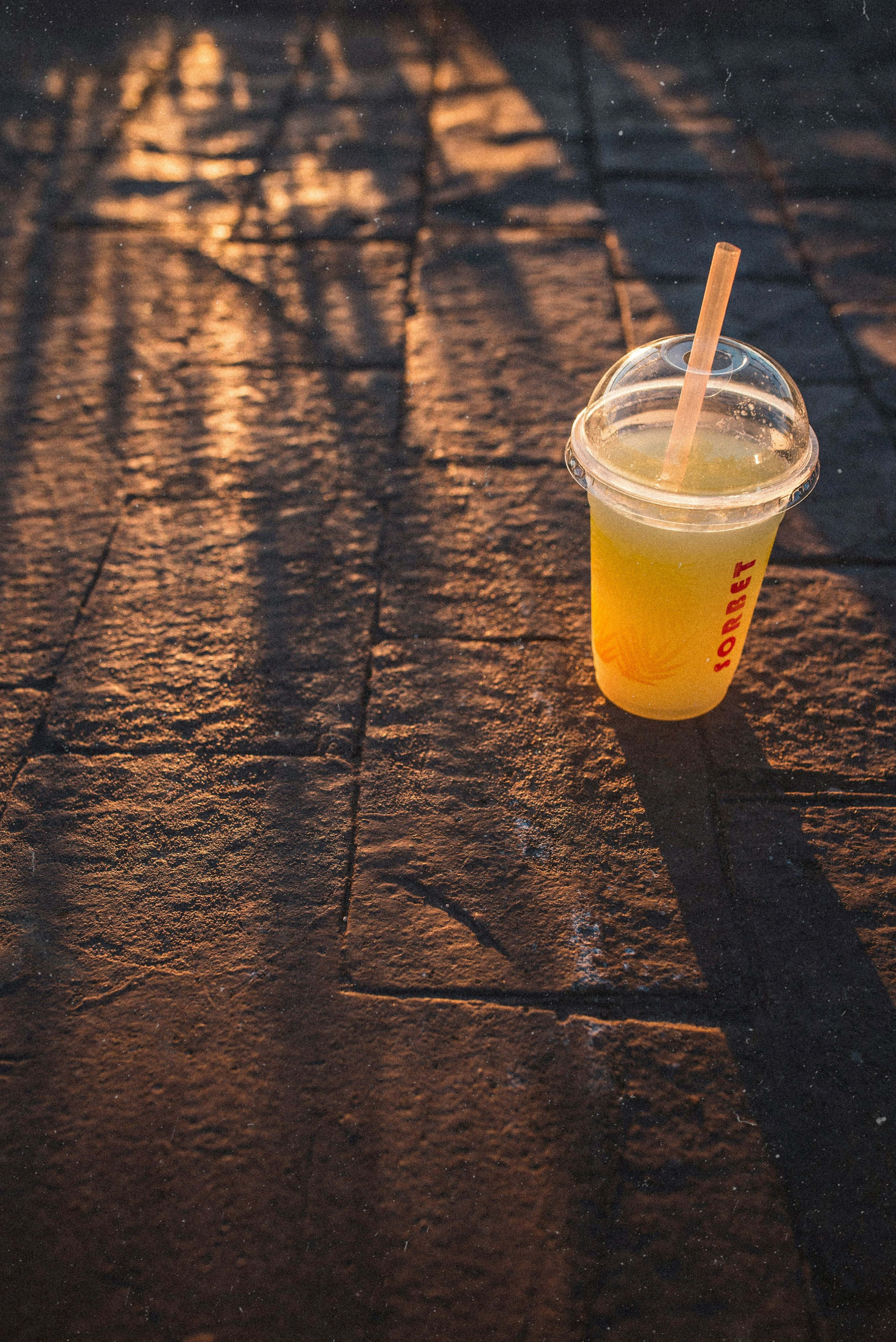 golden hour, yellow drink, clear cup, 4K Phone Wallpaper