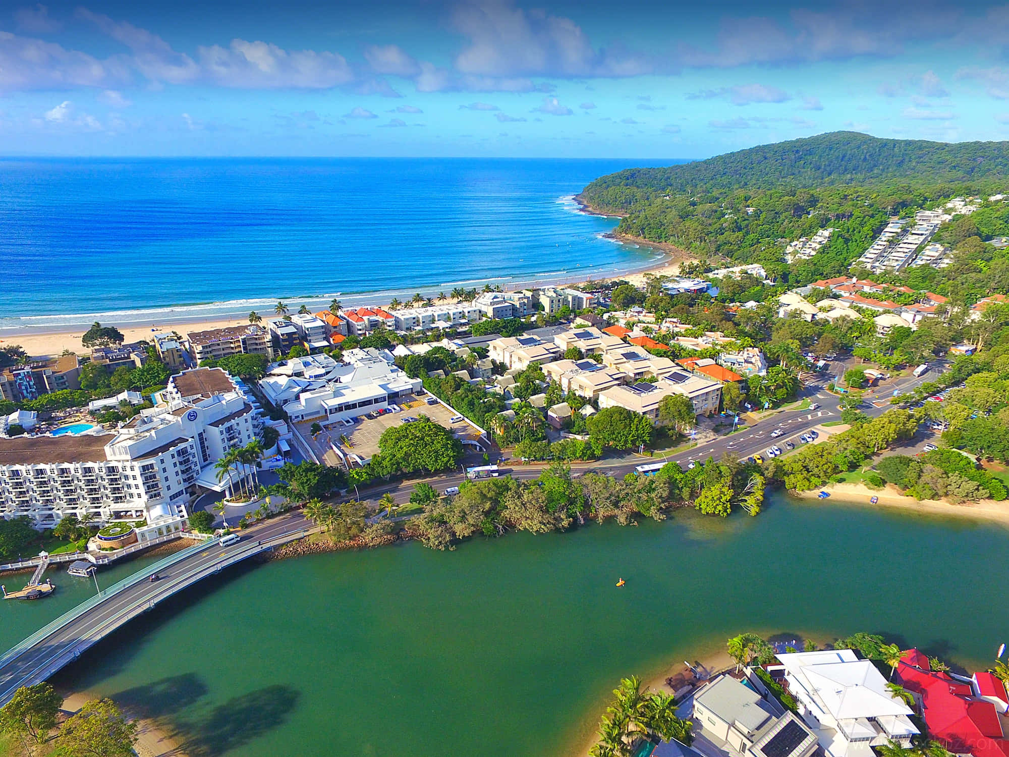 Sunshine Coast, turquoise waters, beaches, Full HD Desktop Wallpaper
