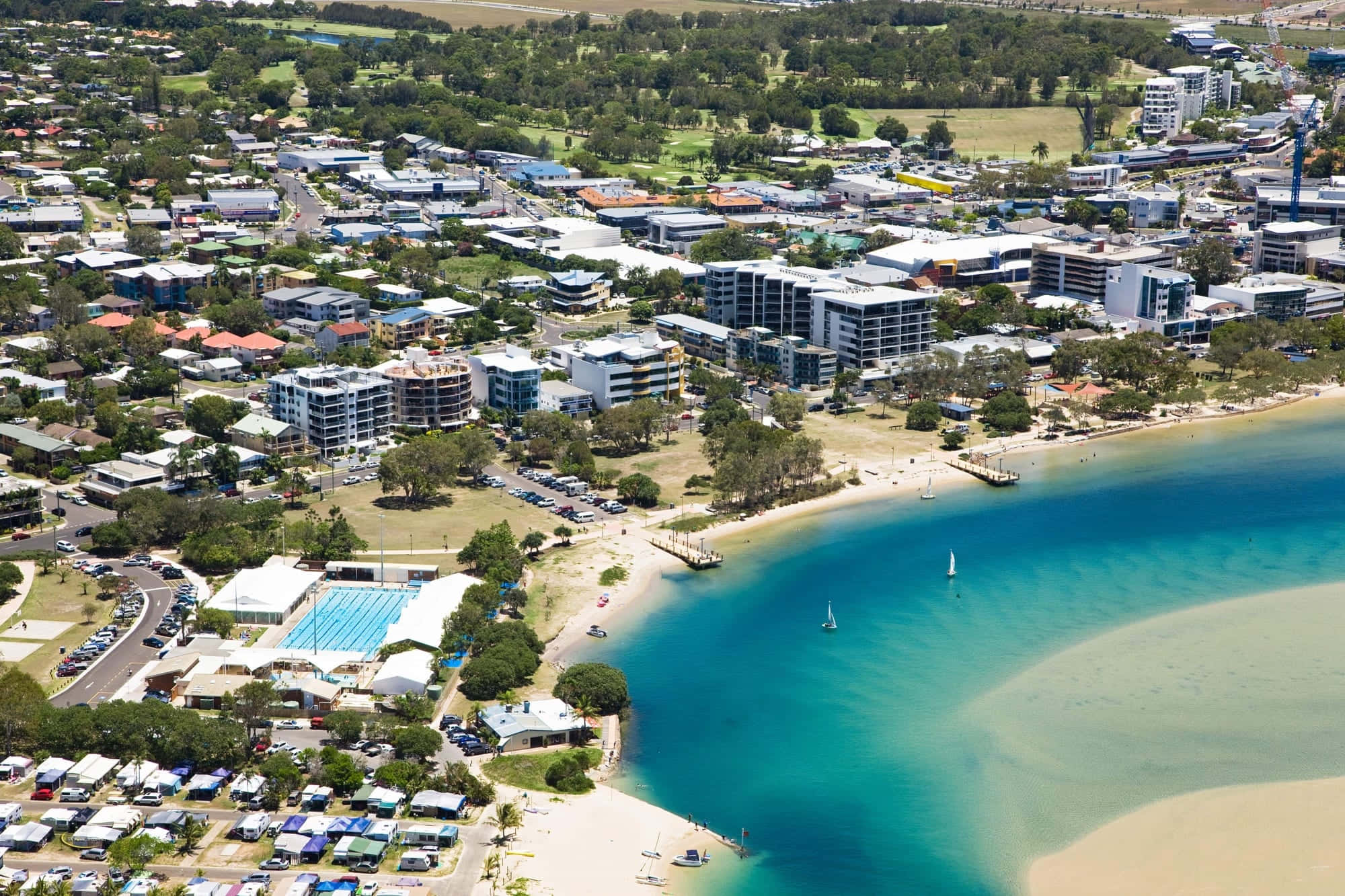 Sunshine Coast, turquoise waters, sandy beaches, Full HD Desktop Wallpaper